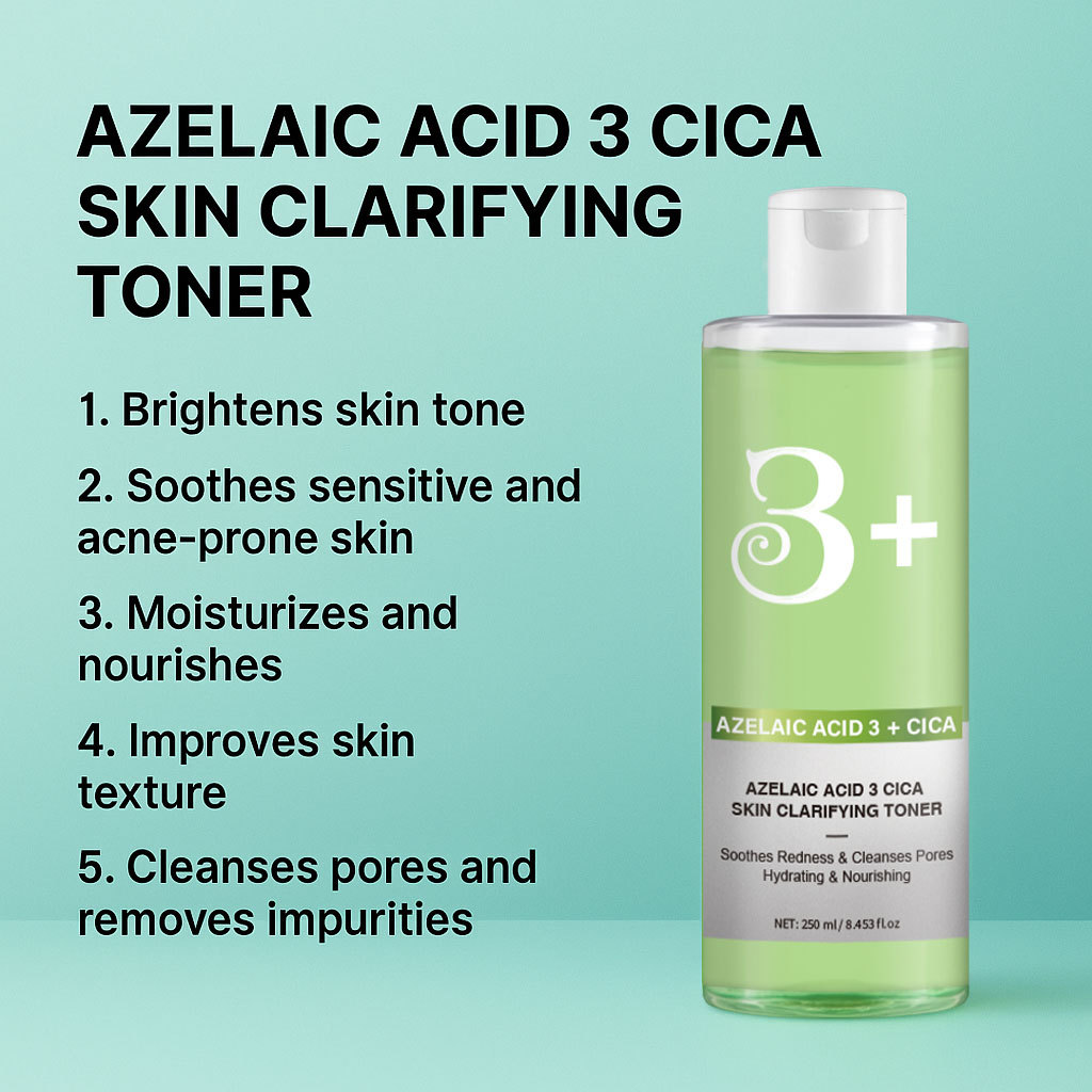 Azelaic Acid Cica Purifying Toner Hydrating Moisturizing Soothing Daily Face Skin Care