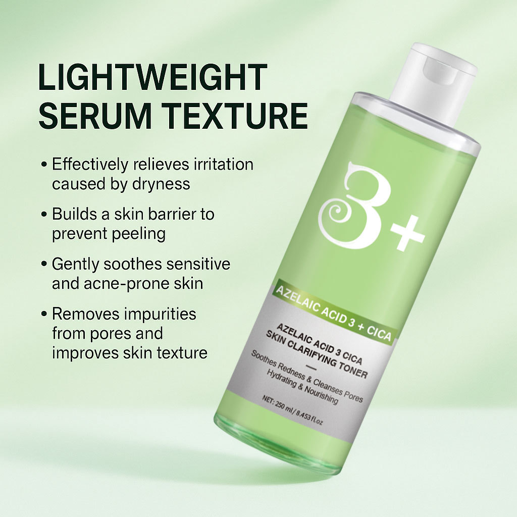 Azelaic Acid Cica Purifying Toner Hydrating Moisturizing Soothing Daily Face Skin Care