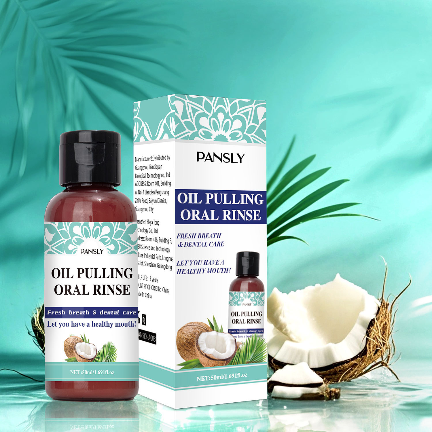 Coconut Oil Pulling Oral Rinse Mouthwash For Fresh Breath Daily Oral Hygiene 50ml