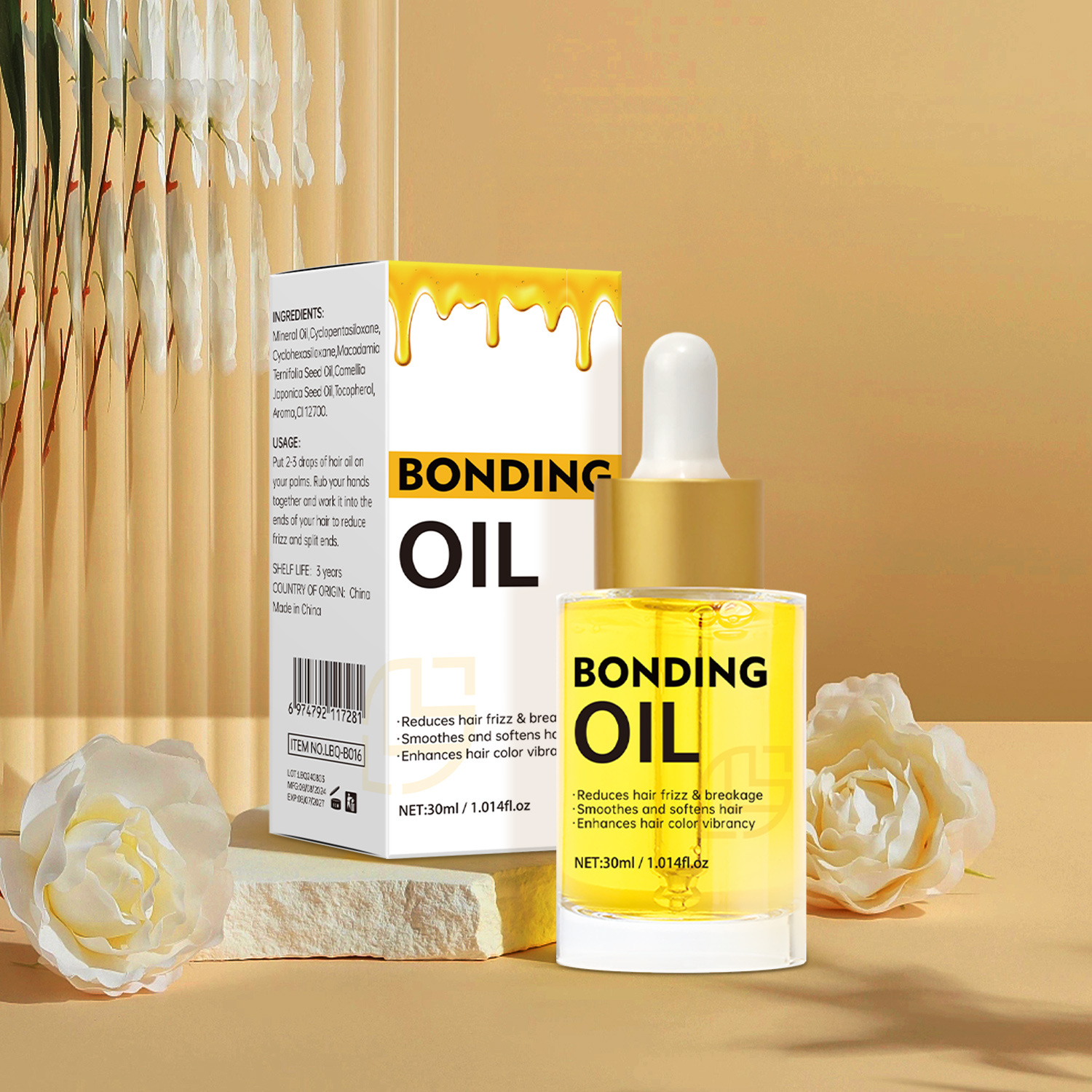 Bonding Hair Oil Moisturizing Strengthening Repairing For Dry Damaged Hair Daily Scalp And Strand Care 30ml