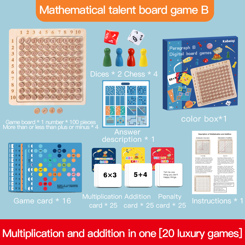 (B 941)  Multiplication Table Math Toy Montessori Educational Wooden Board Children Baby Toys Arithmetic Teaching Aids for Kids Gifts