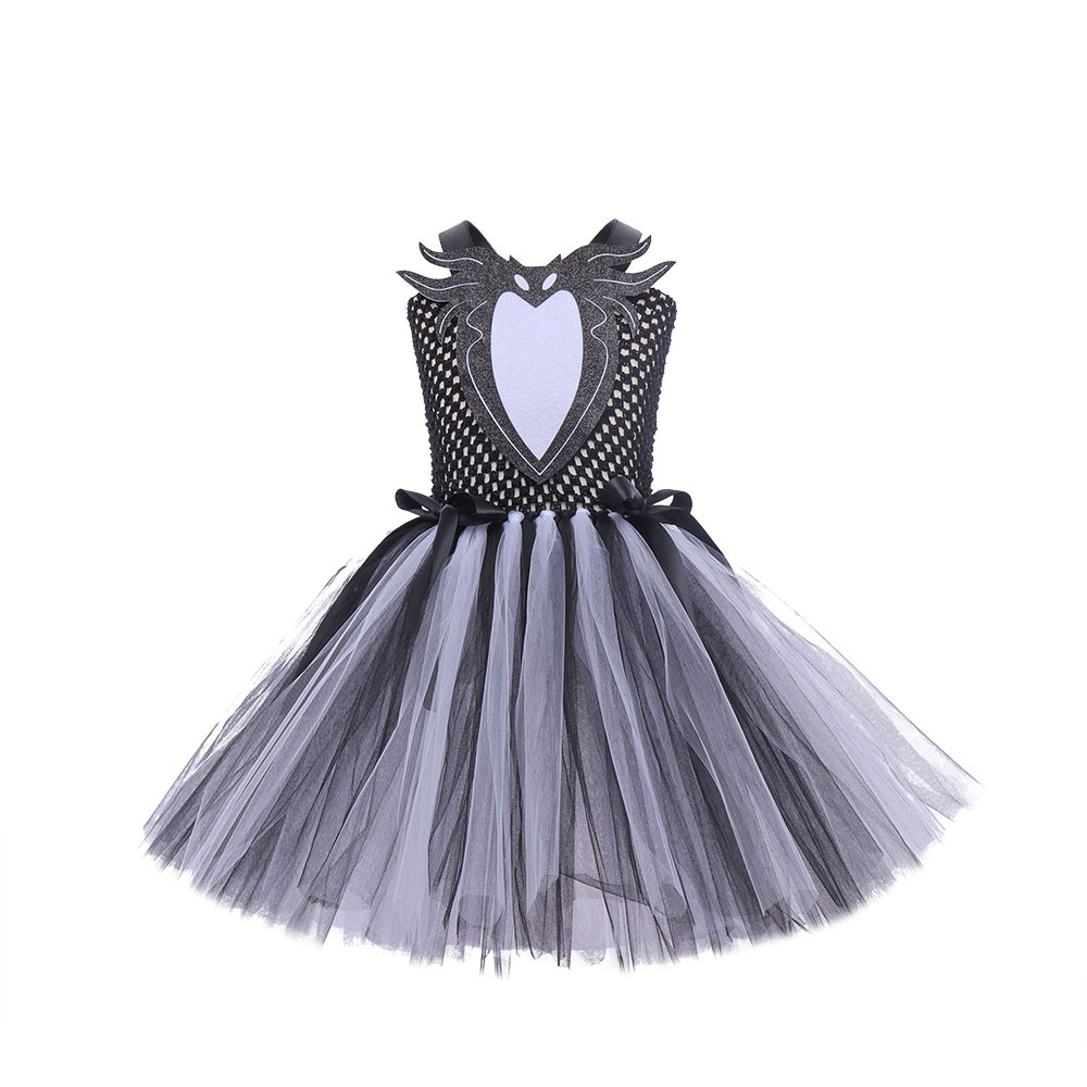 (XL) Childrens Anime Girls Cosplay Skeleton Jack Dress Halloween Costume The Nightmare Before Christmas Tutu Skirt