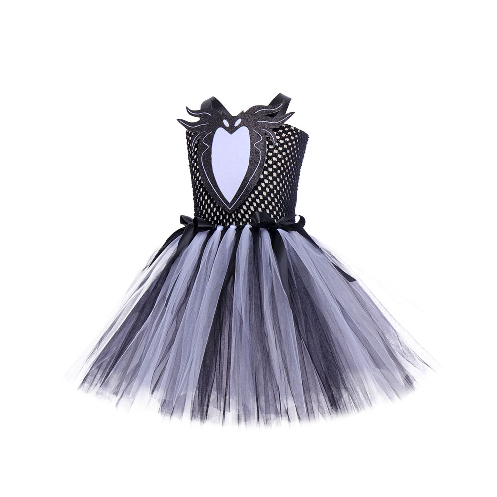 (XL) Childrens Anime Girls Cosplay Skeleton Jack Dress Halloween Costume The Nightmare Before Christmas Tutu Skirt