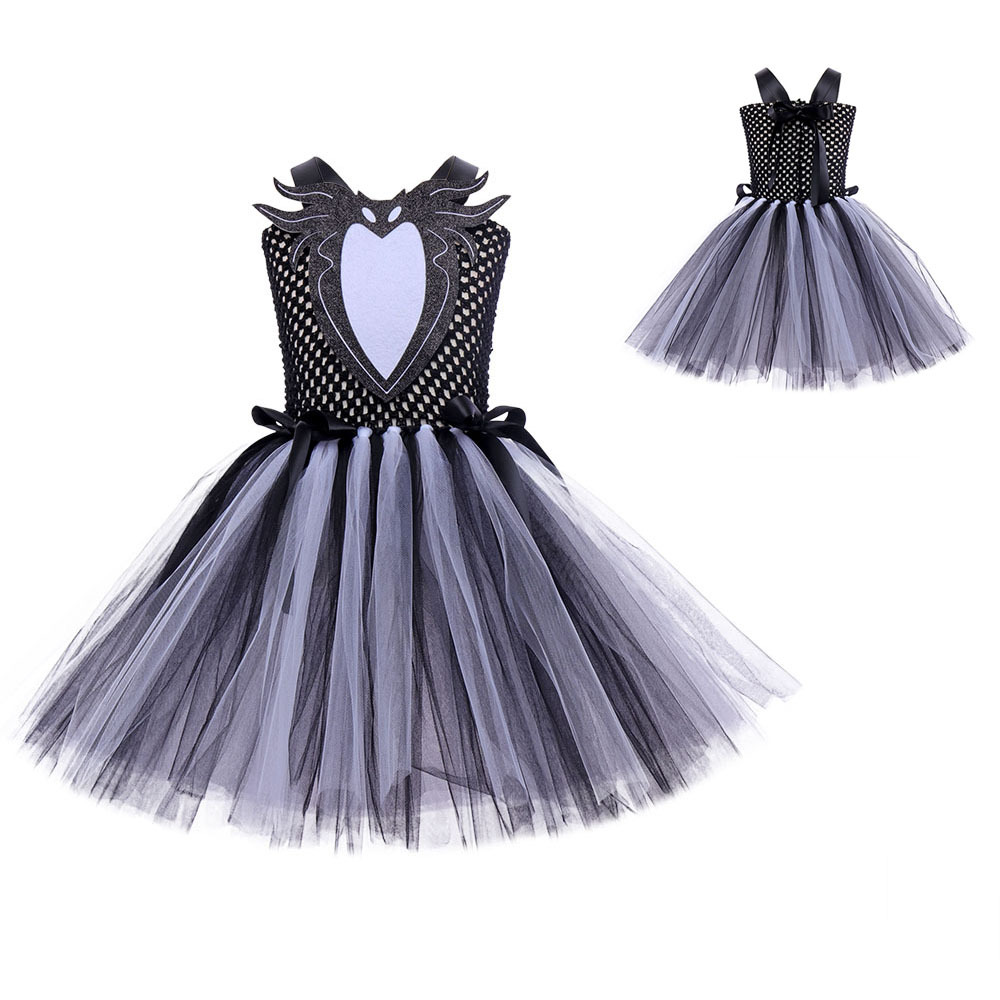 (XL) Childrens Anime Girls Cosplay Skeleton Jack Dress Halloween Costume The Nightmare Before Christmas Tutu Skirt