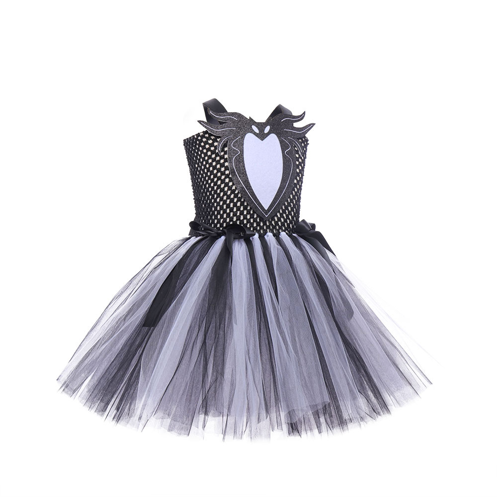 (XL) Childrens Anime Girls Cosplay Skeleton Jack Dress Halloween Costume The Nightmare Before Christmas Tutu Skirt