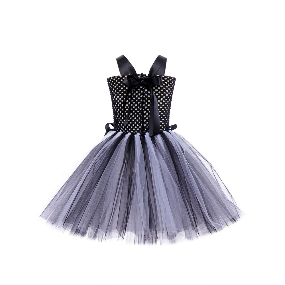 (XL) Childrens Anime Girls Cosplay Skeleton Jack Dress Halloween Costume The Nightmare Before Christmas Tutu Skirt
