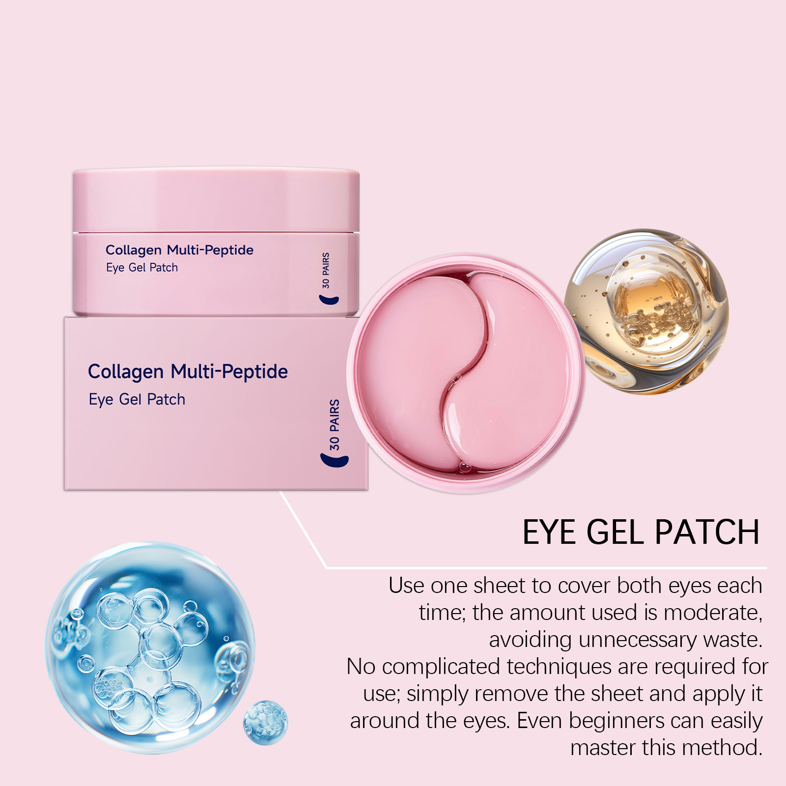 Collagen Polypeptide Eye Mask Revitalizes Moisturizes Cool Clinging Soothes Fast Absorb Tender Skin Around Eyes