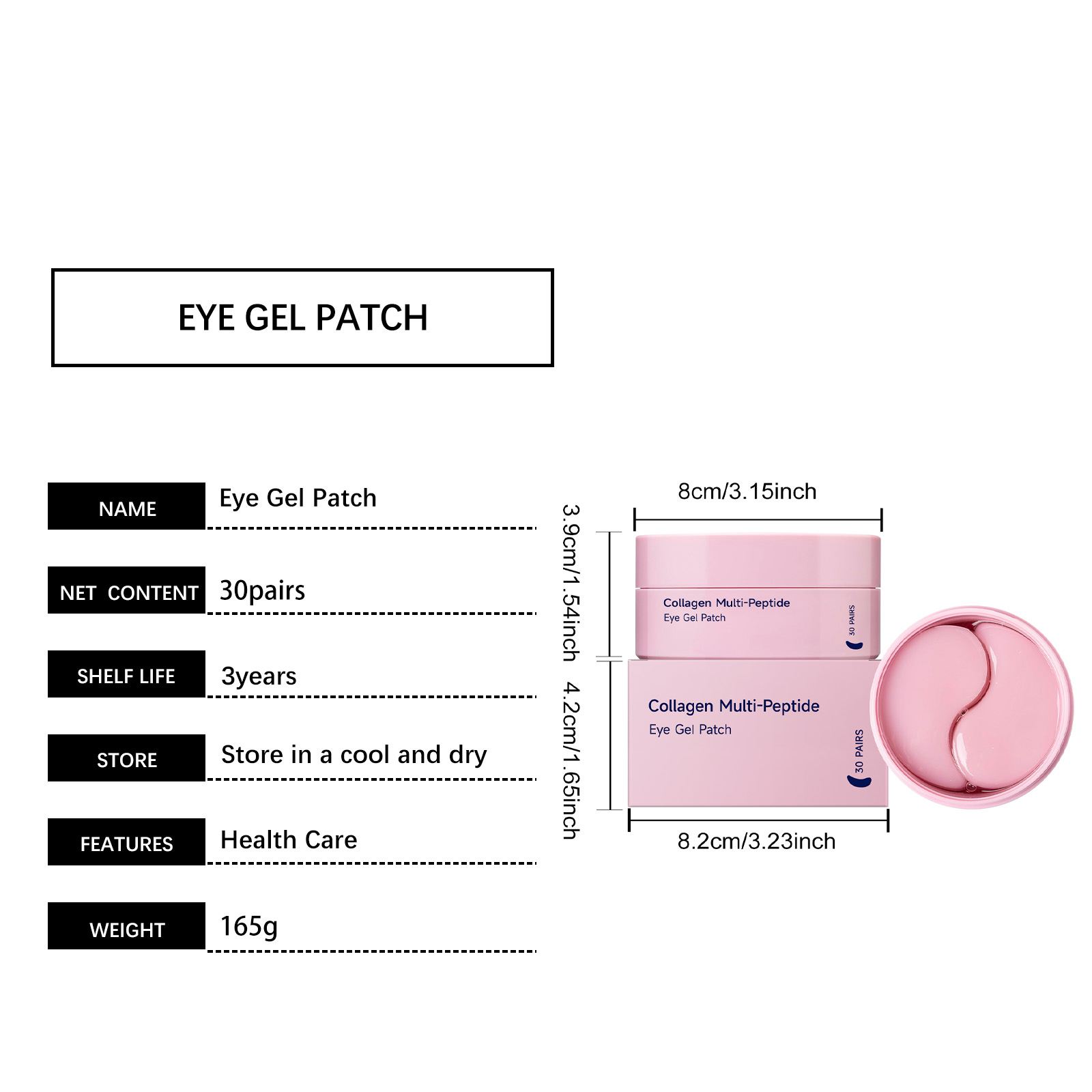 Collagen Polypeptide Eye Mask Revitalizes Moisturizes Cool Clinging Soothes Fast Absorb Tender Skin Around Eyes