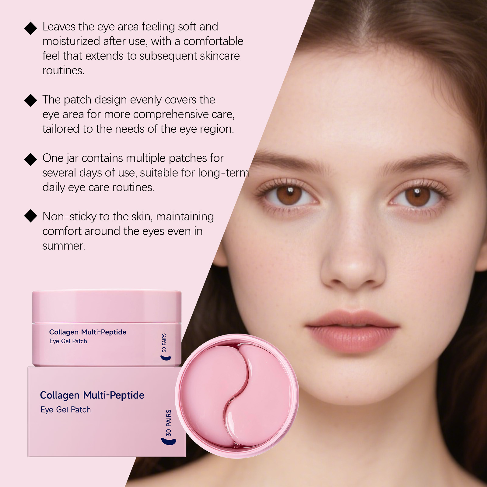 Collagen Polypeptide Eye Mask Revitalizes Moisturizes Cool Clinging Soothes Fast Absorb Tender Skin Around Eyes