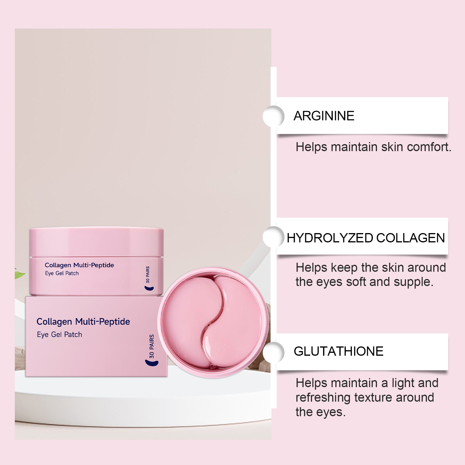 Collagen Polypeptide Eye Mask Revitalizes Moisturizes Cool Clinging Soothes Fast Absorb Tender Skin Around Eyes
