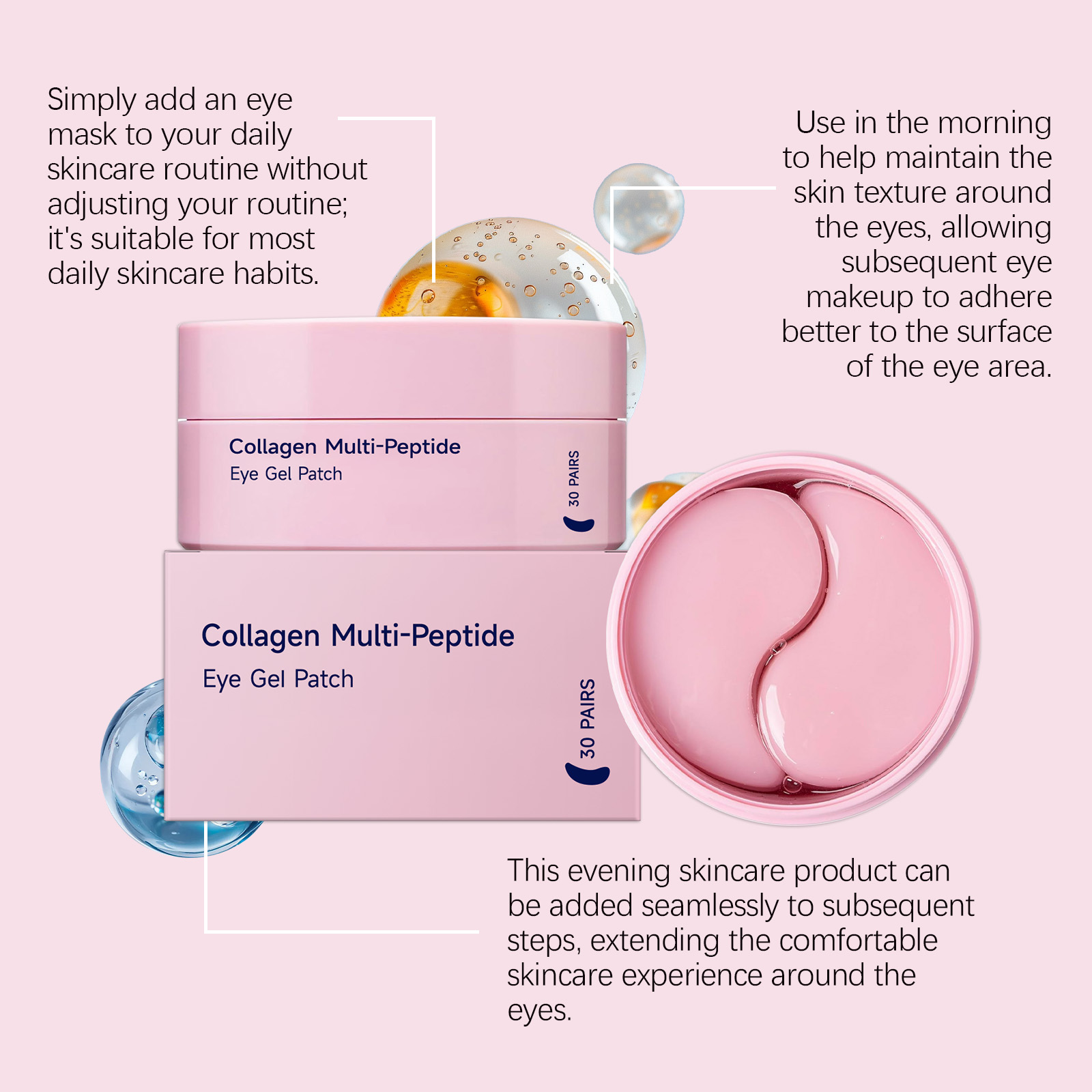 Collagen Polypeptide Eye Mask Revitalizes Moisturizes Cool Clinging Soothes Fast Absorb Tender Skin Around Eyes