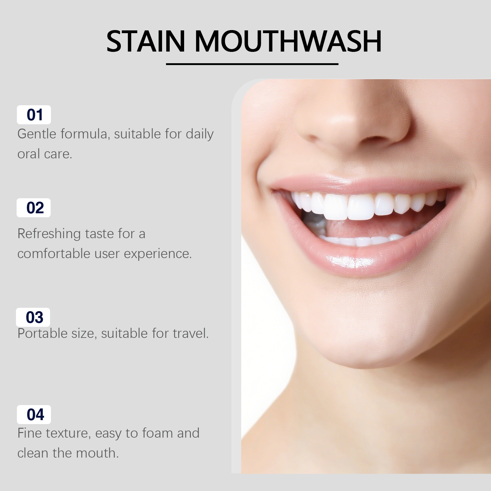 Fresh Stain Removing Mouthwash Fresh Mint Daily Care Gentle Protection Long Lasting Fragrance Oral Cleaning Maintenance