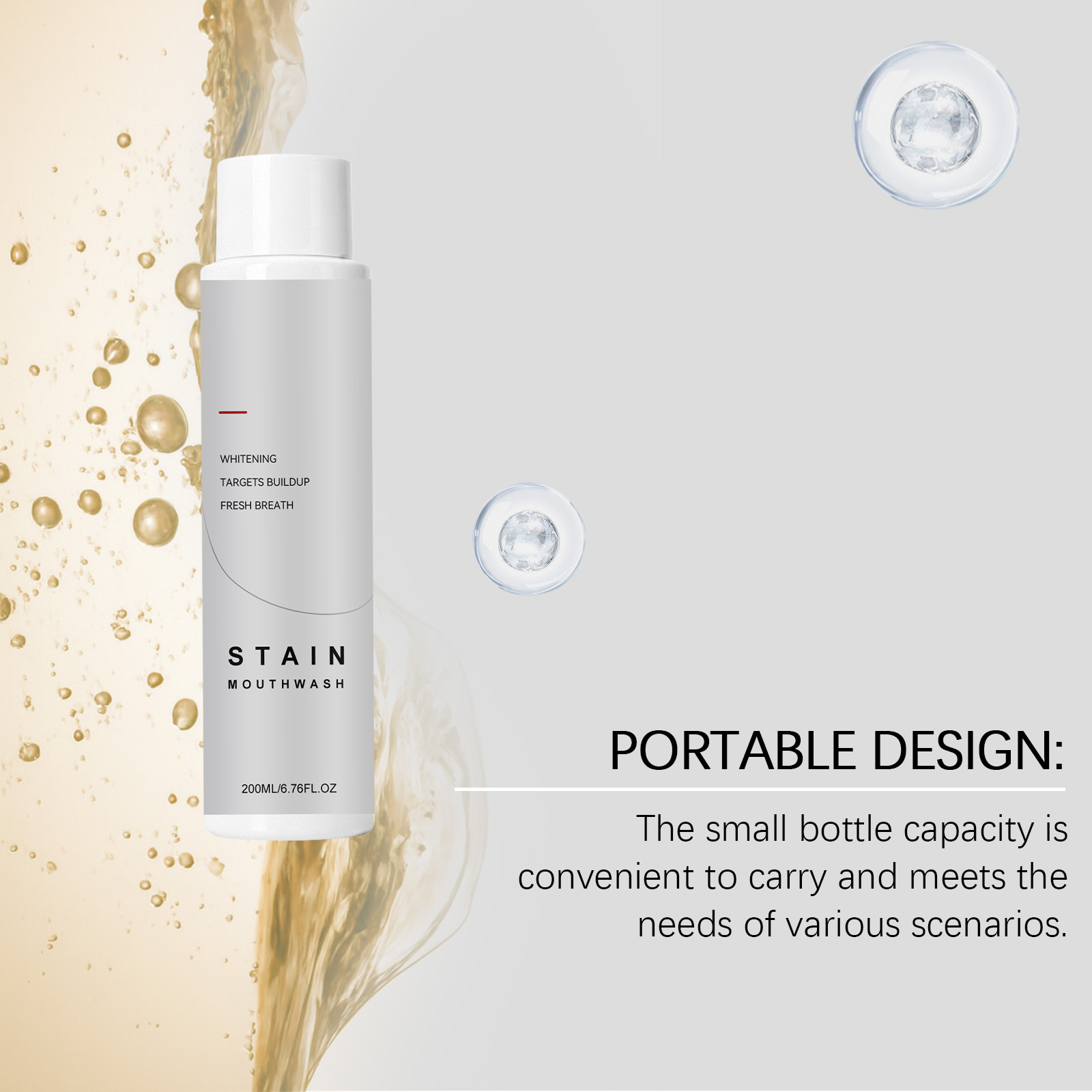 Fresh Stain Removing Mouthwash Fresh Mint Daily Care Gentle Protection Long Lasting Fragrance Oral Cleaning Maintenance