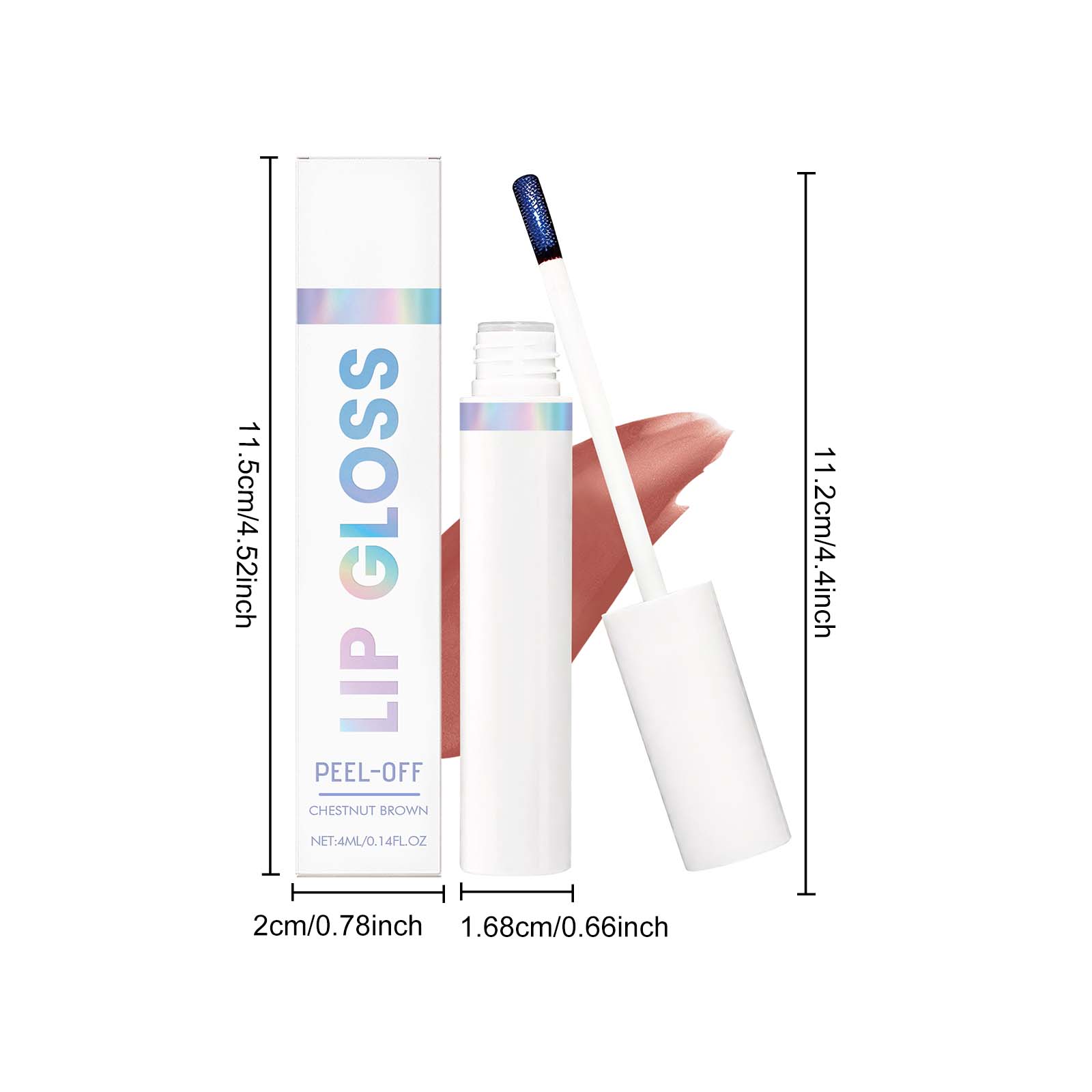 (Warm Rose) Peel Lip Tint Natural Color Render Mild Gloss Lightweight Non Sticky Versatile Portable Daily Lip Makeup
