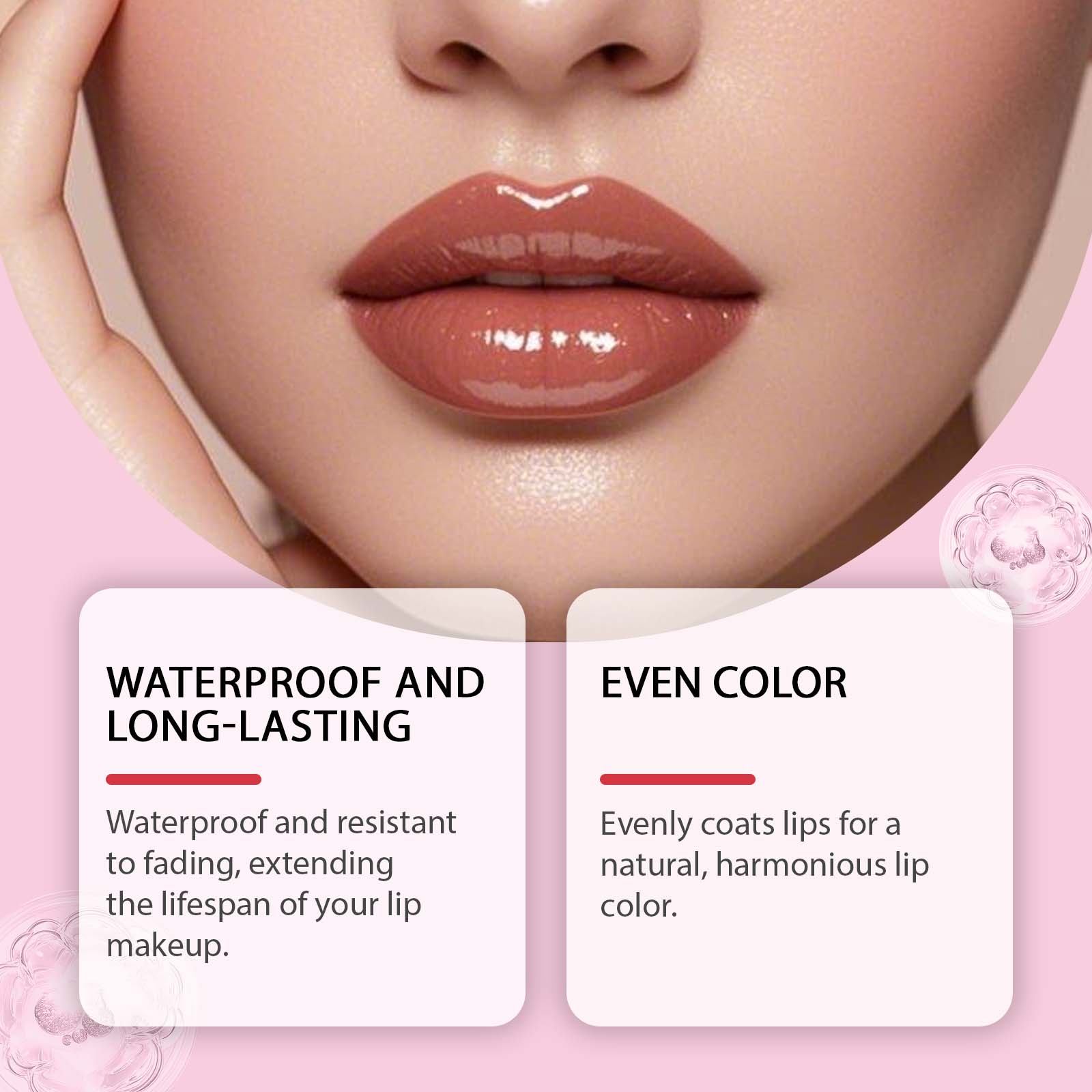 (Warm Rose) Peel Lip Tint Natural Color Render Mild Gloss Lightweight Non Sticky Versatile Portable Daily Lip Makeup