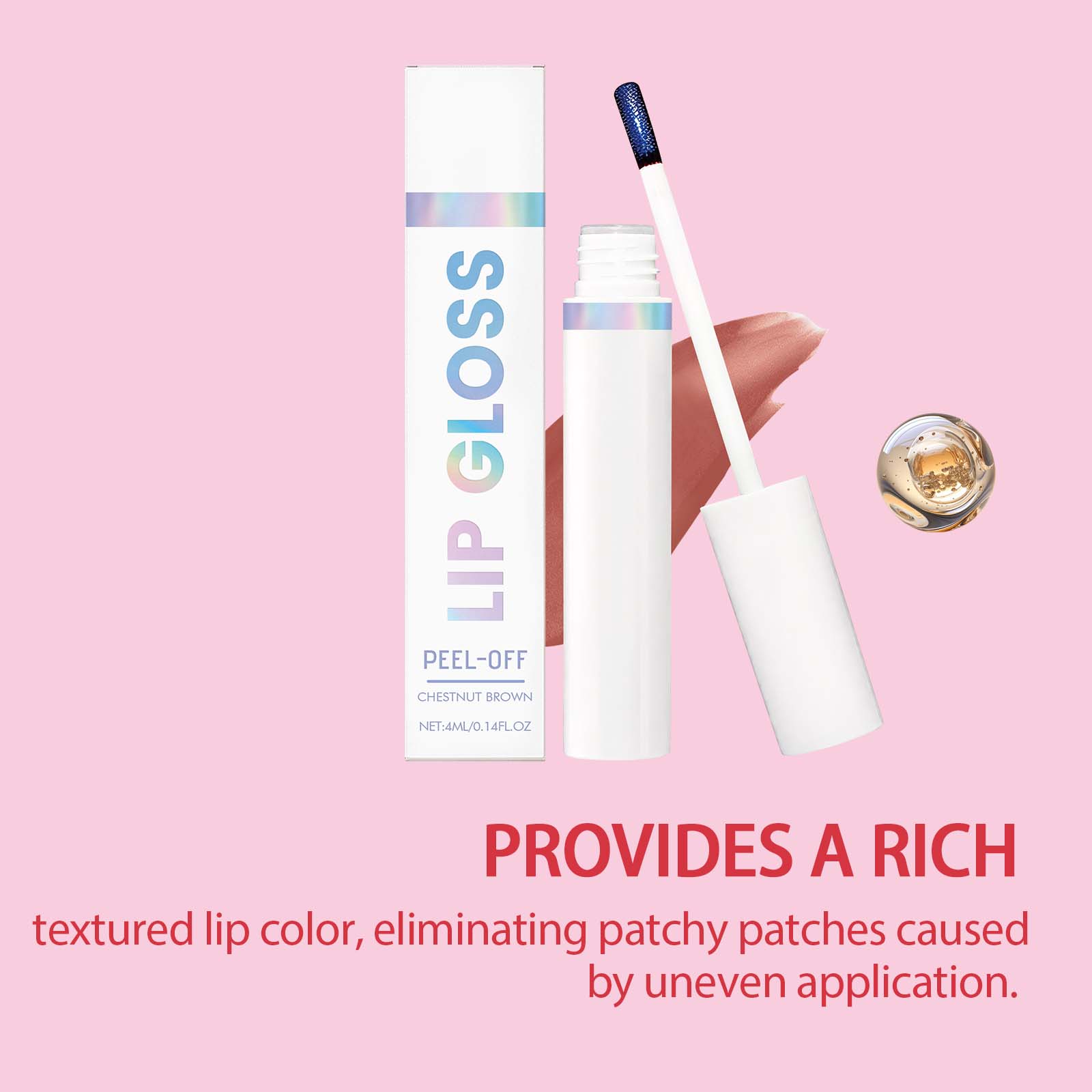 (Warm Rose) Peel Lip Tint Natural Color Render Mild Gloss Lightweight Non Sticky Versatile Portable Daily Lip Makeup
