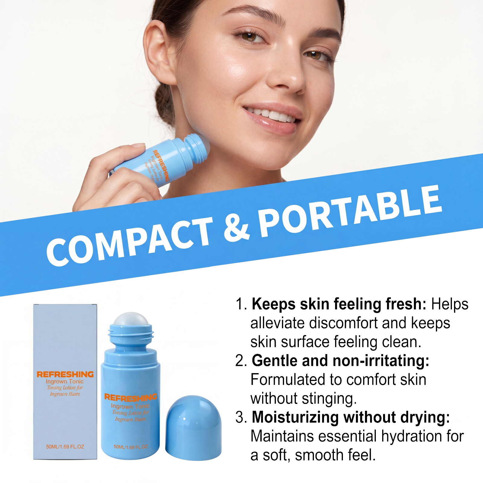 Pore Care Roller Serum Moisturizing Fresh Clean Comfort Portable Underarm Local Skin Cleansing Care Gentle