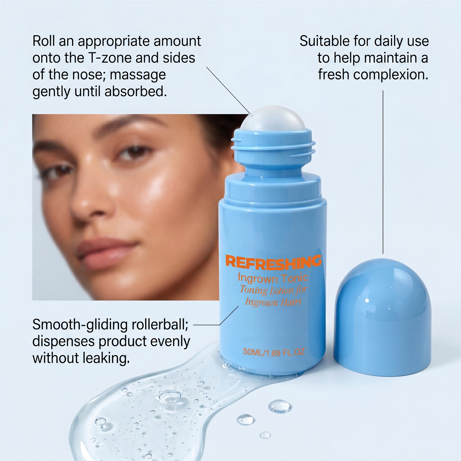 Pore Care Roller Serum Moisturizing Fresh Clean Comfort Portable Underarm Local Skin Cleansing Care Gentle