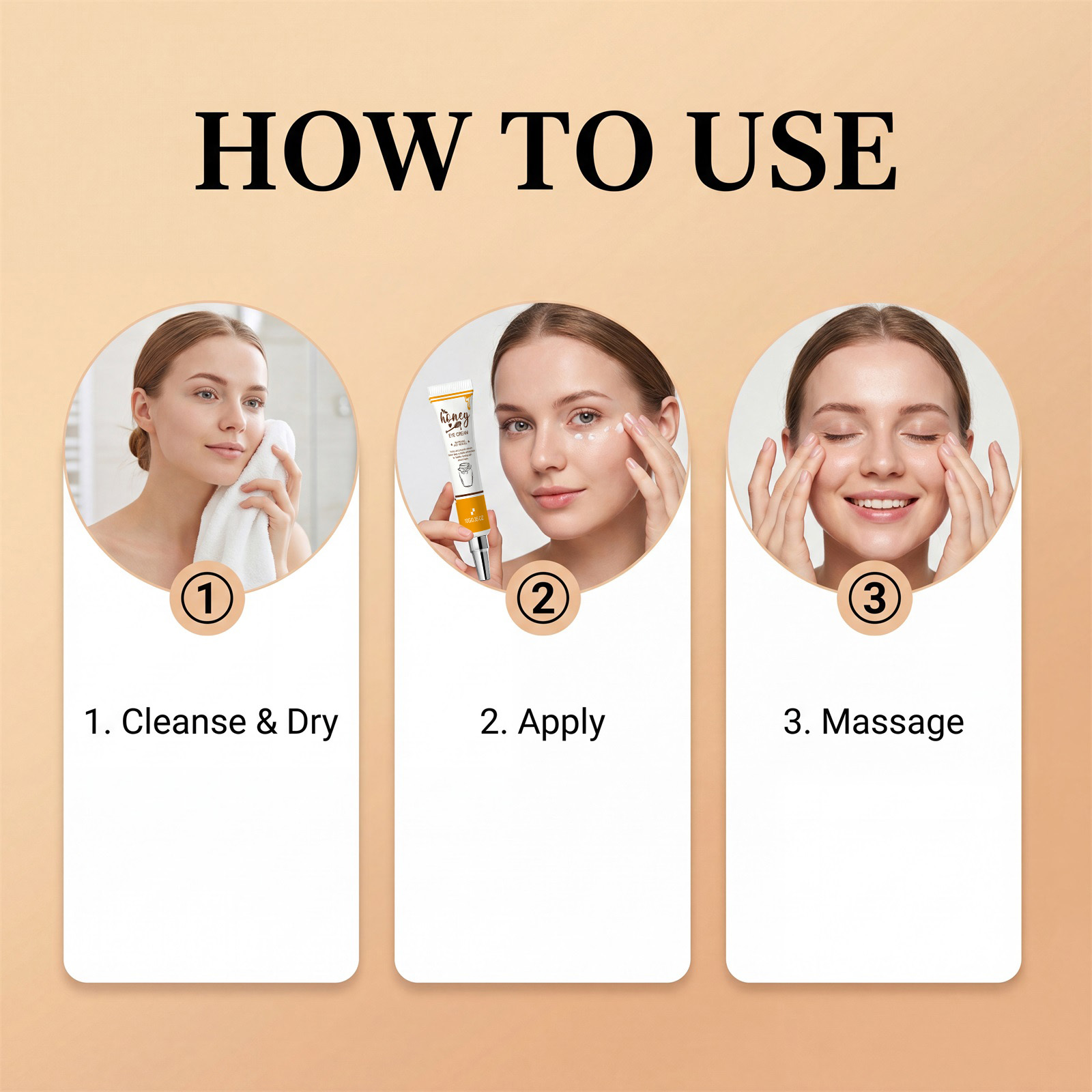 Eye Care Brightening Cream Contains Honey Essence Evens Skin Tone Cares For Late Nights Hydrates Softens Tender Elastic Skin Around Eyes