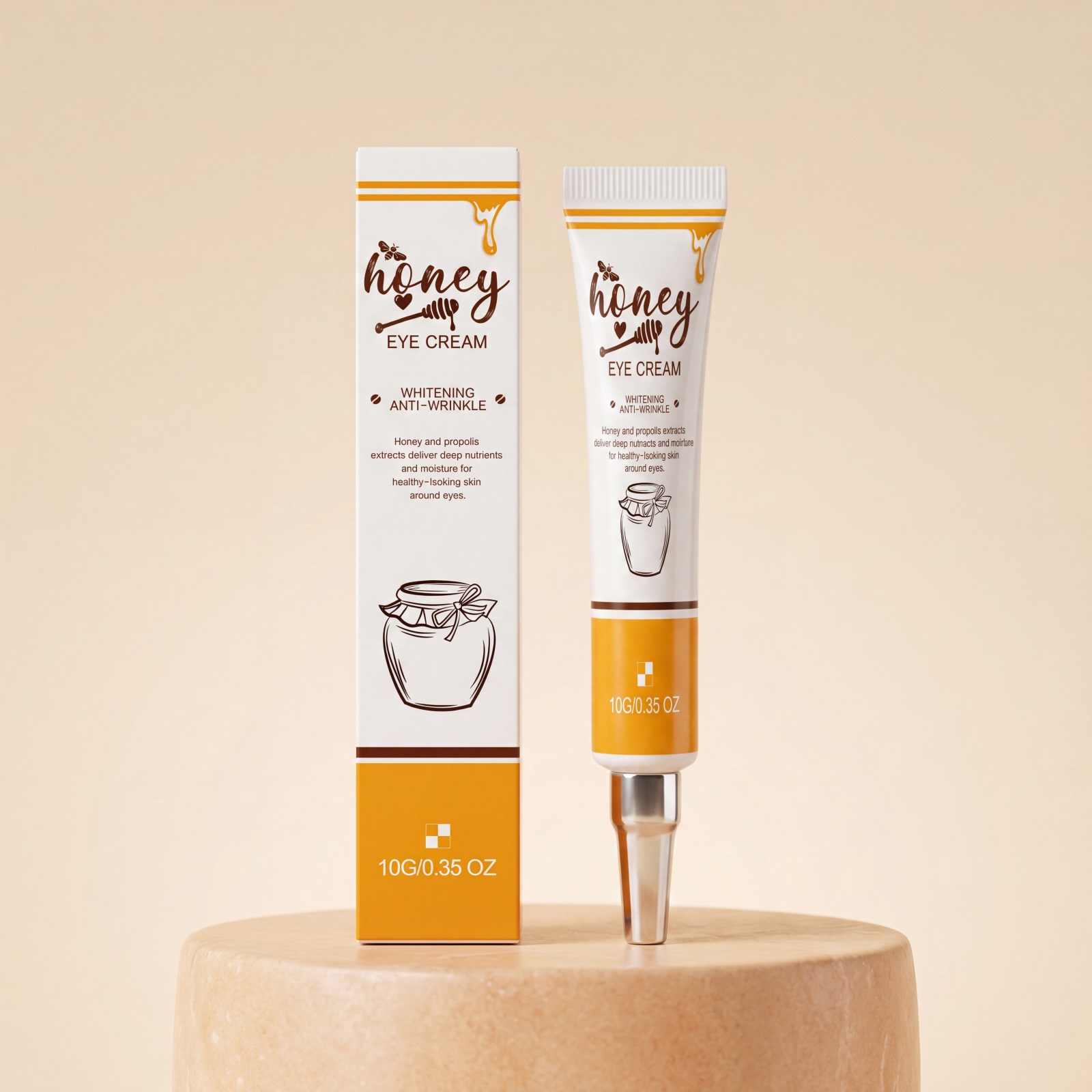 Eye Care Brightening Cream Contains Honey Essence Evens Skin Tone Cares For Late Nights Hydrates Softens Tender Elastic Skin Around Eyes