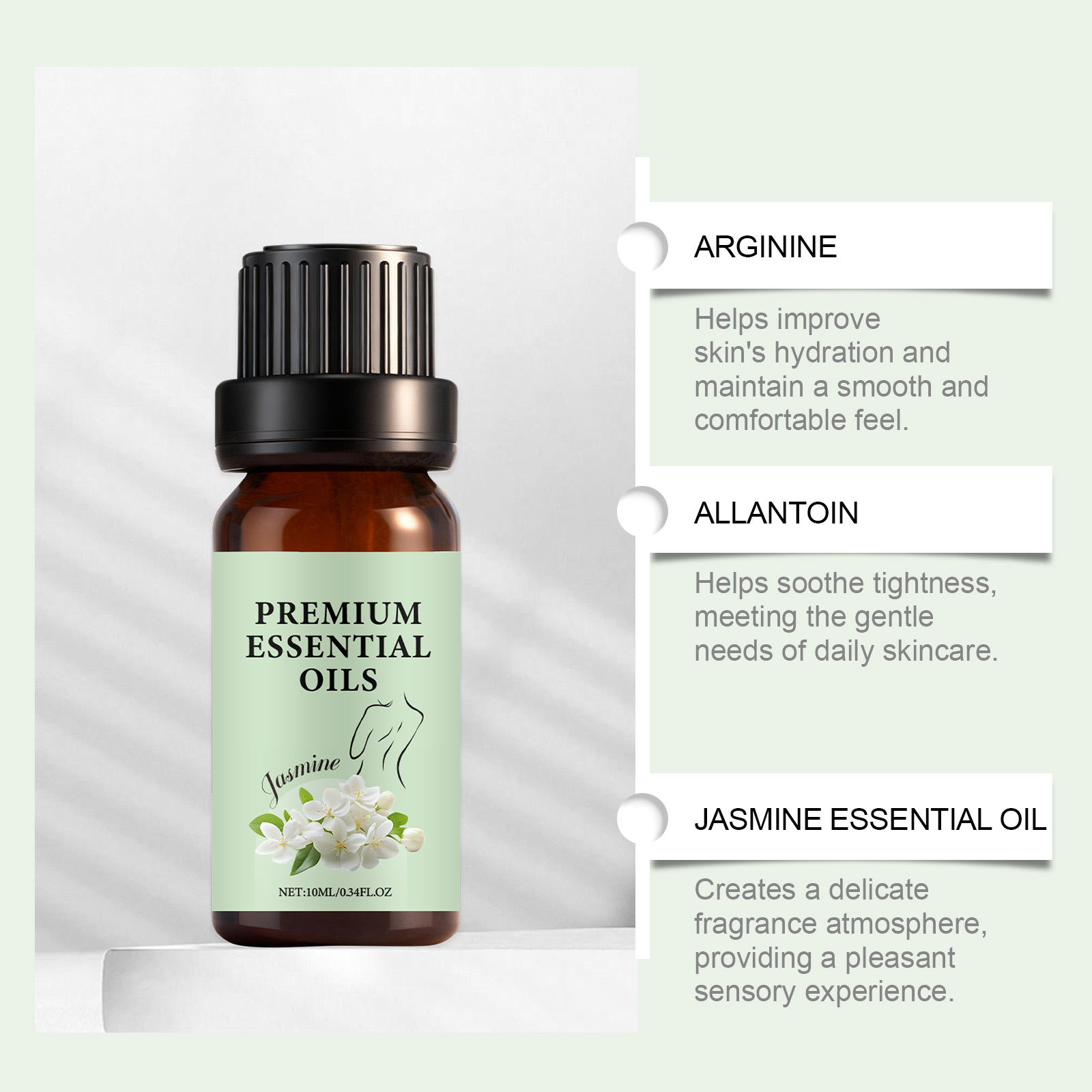 Jasmine Essential Oil Moisturizing Hydrating Lightweight Nourishing For Dry Skin Care Smooth Hair Aromatic Treatment