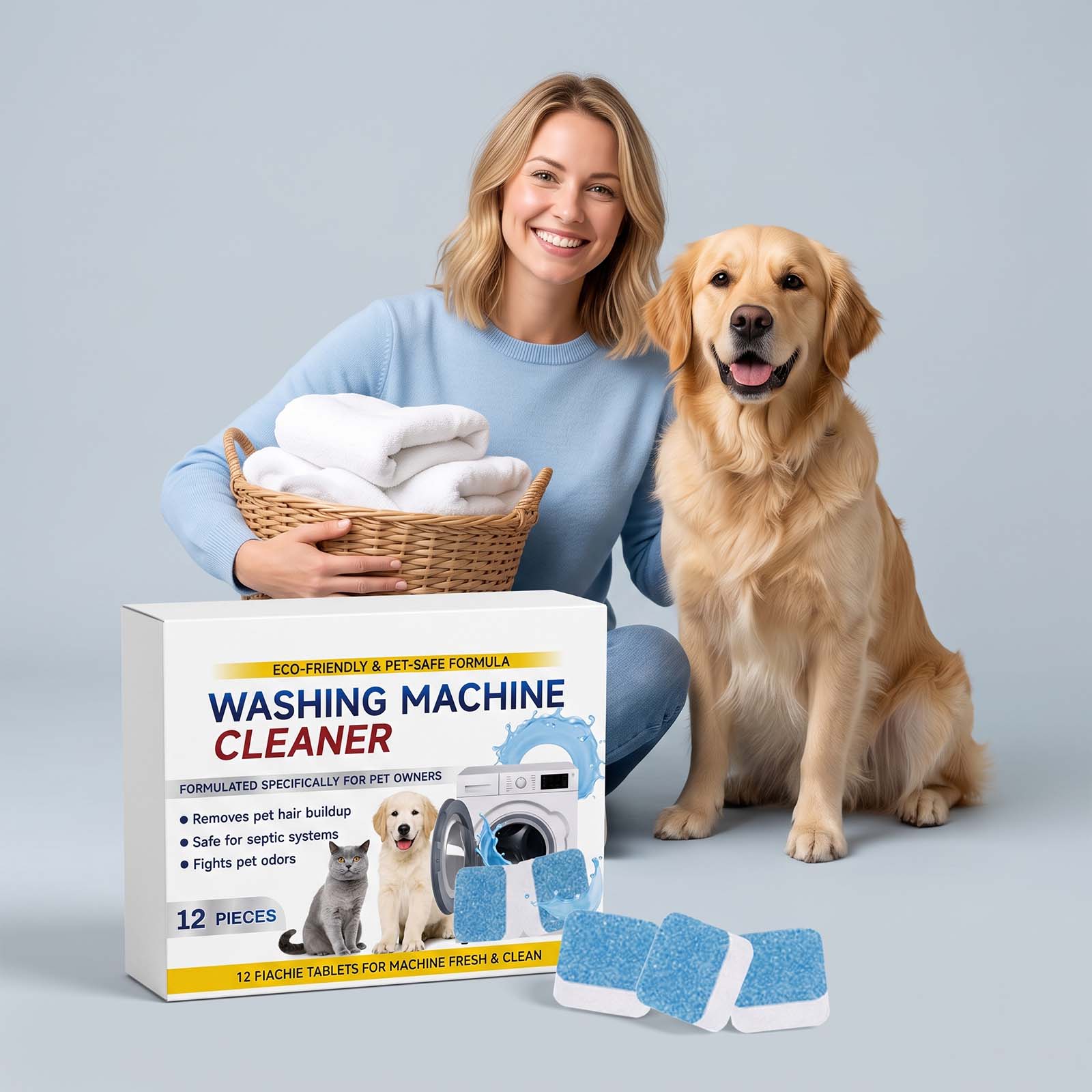 Washing Machine Cleaning Tablet No Disassembly Dissolve Lint Dirt Odor Inner Barrel Cleanser