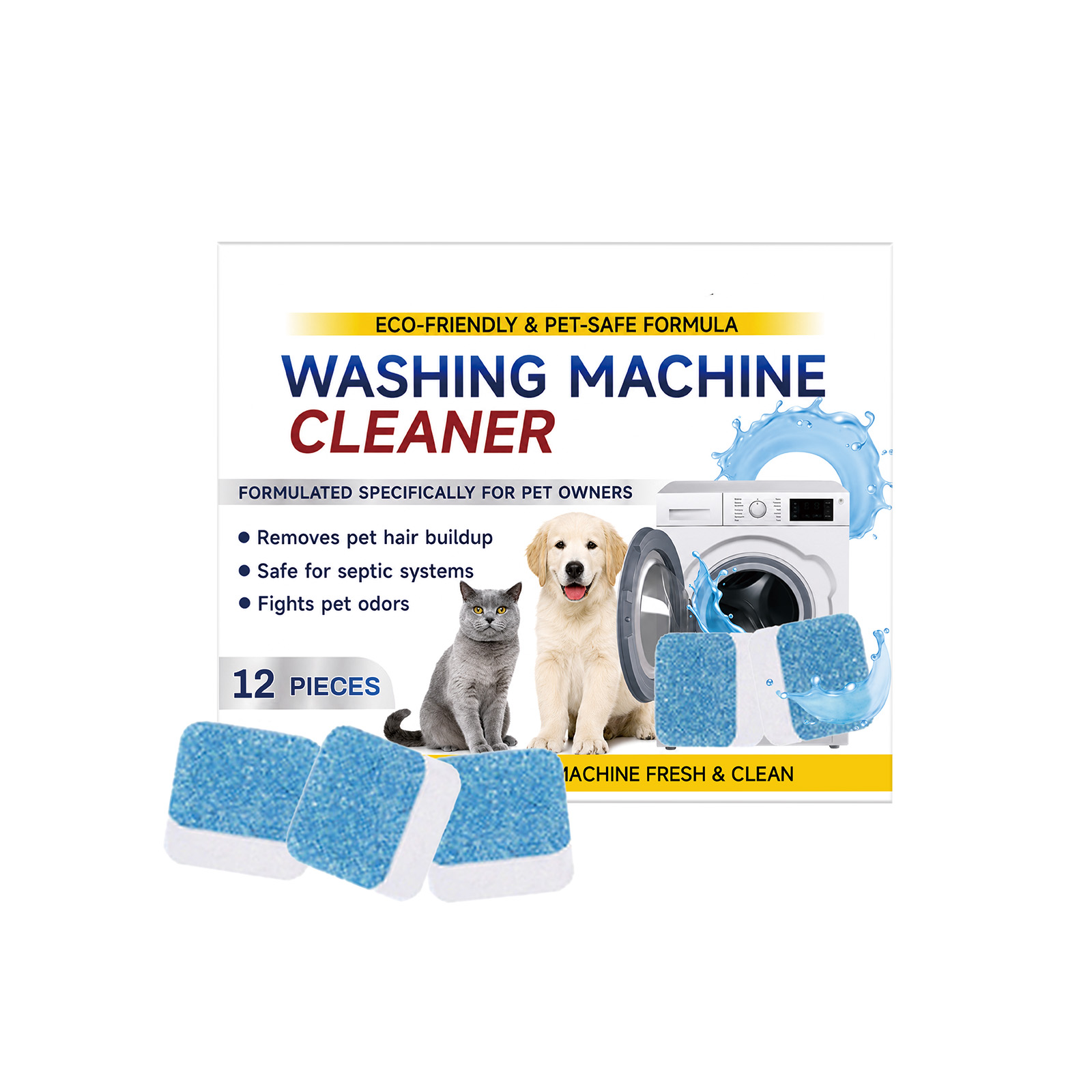Washing Machine Cleaning Tablet No Disassembly Dissolve Lint Dirt Odor Inner Barrel Cleanser