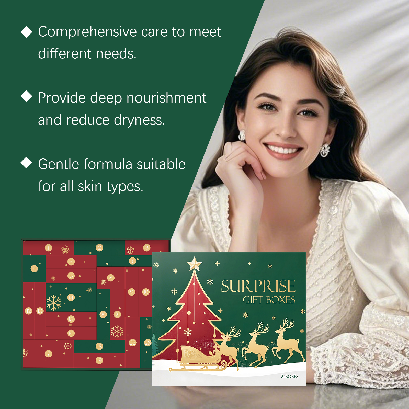 Christmas Beauty Skincare Surprise Blind Box Daily Nourishing Refreshing Moisturizing Facial Care Gift Box