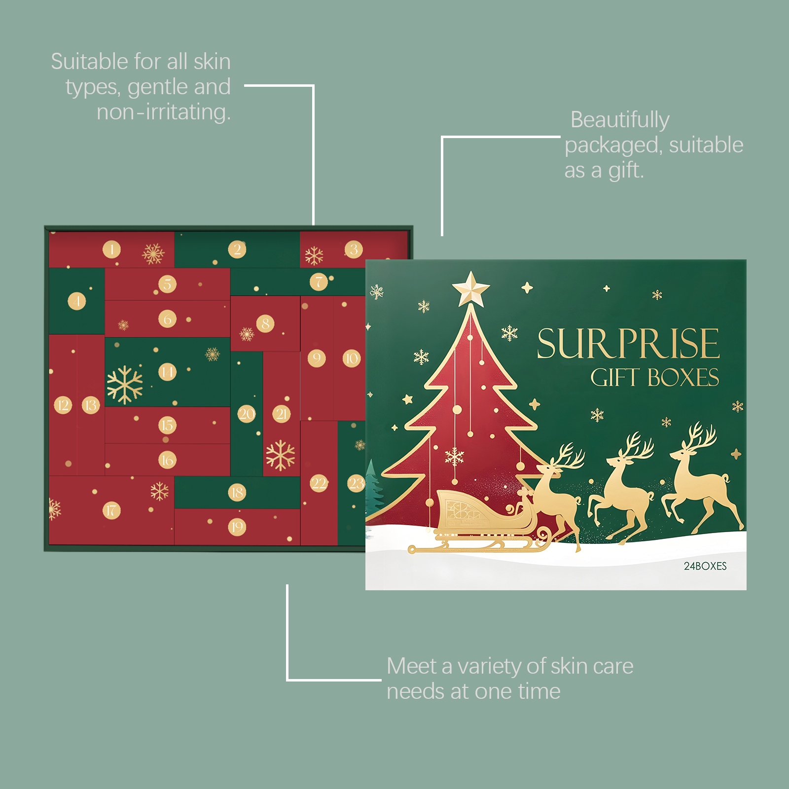 Christmas Beauty Skincare Surprise Blind Box Daily Nourishing Refreshing Moisturizing Facial Care Gift Box