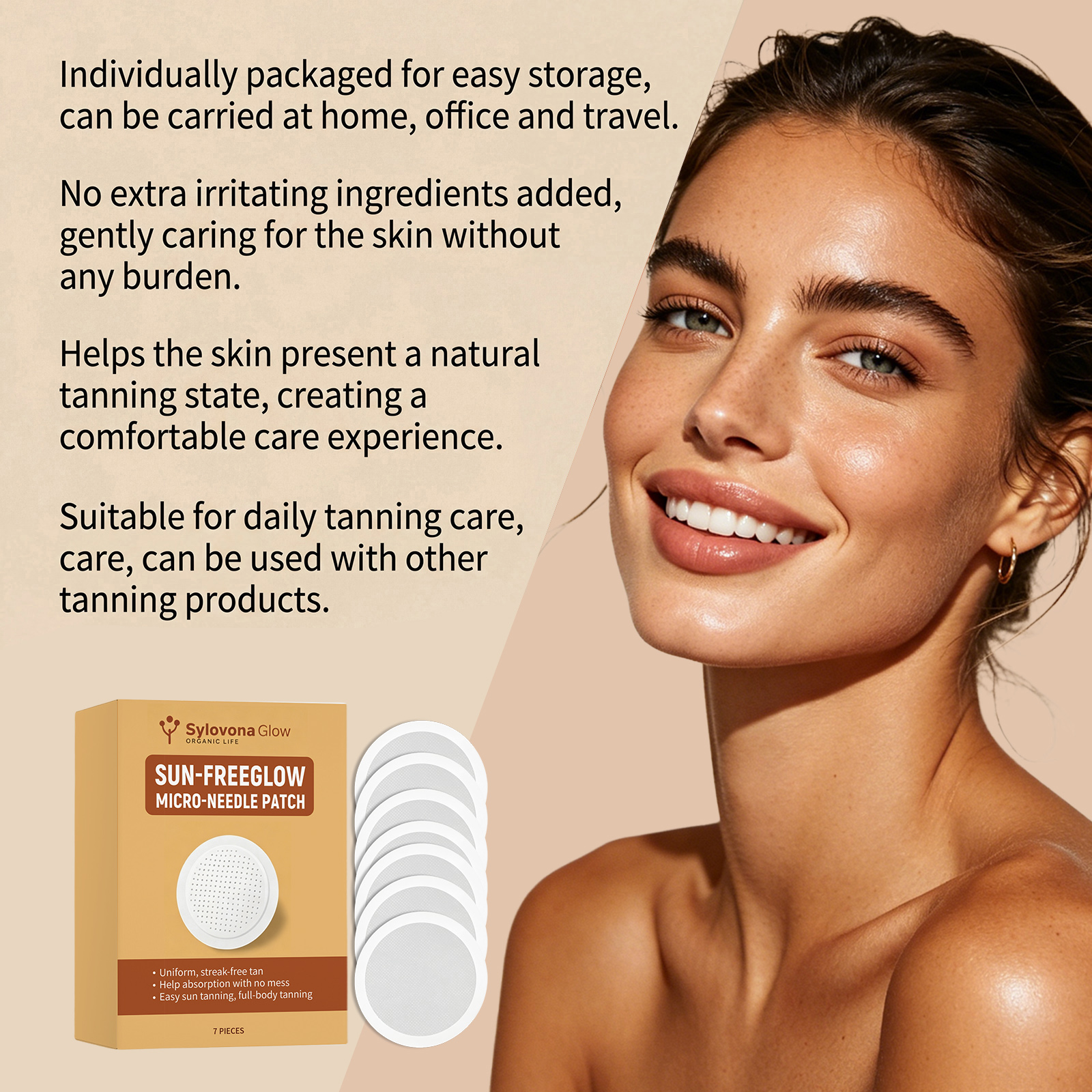 Tanning Patch Skin Friendly Breathable Comfortable Mild Healthy Outdoor Summer Gentle Convenient Care Bronze Complexion