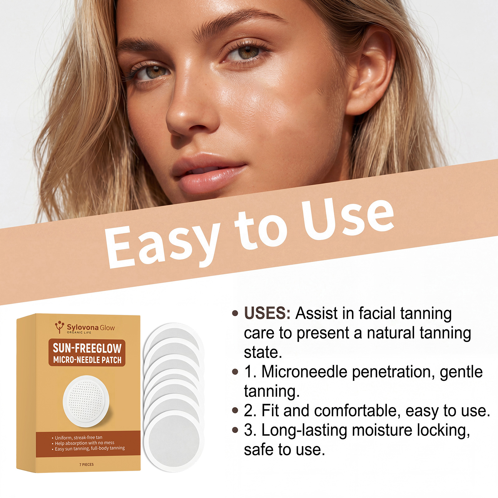 Tanning Patch Skin Friendly Breathable Comfortable Mild Healthy Outdoor Summer Gentle Convenient Care Bronze Complexion