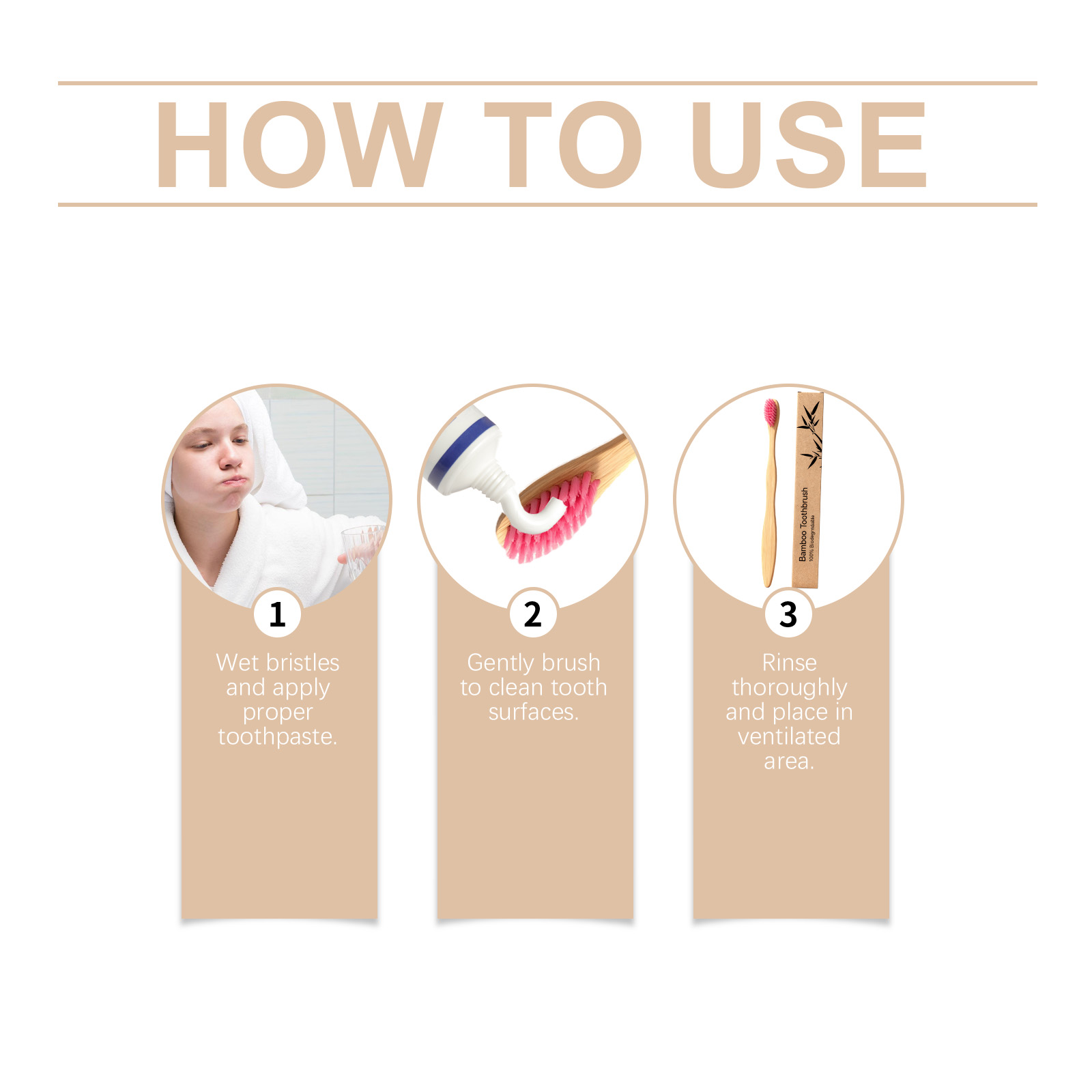 Bamboo Toothbrush Wavy Shape Soft Brush Head Daily Teeth Cleaning Household Oral Care Common Home Use Gentle Tooth Washing