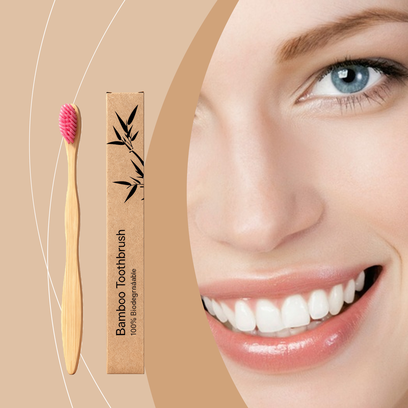 Bamboo Toothbrush Wavy Shape Soft Brush Head Daily Teeth Cleaning Household Oral Care Common Home Use Gentle Tooth Washing