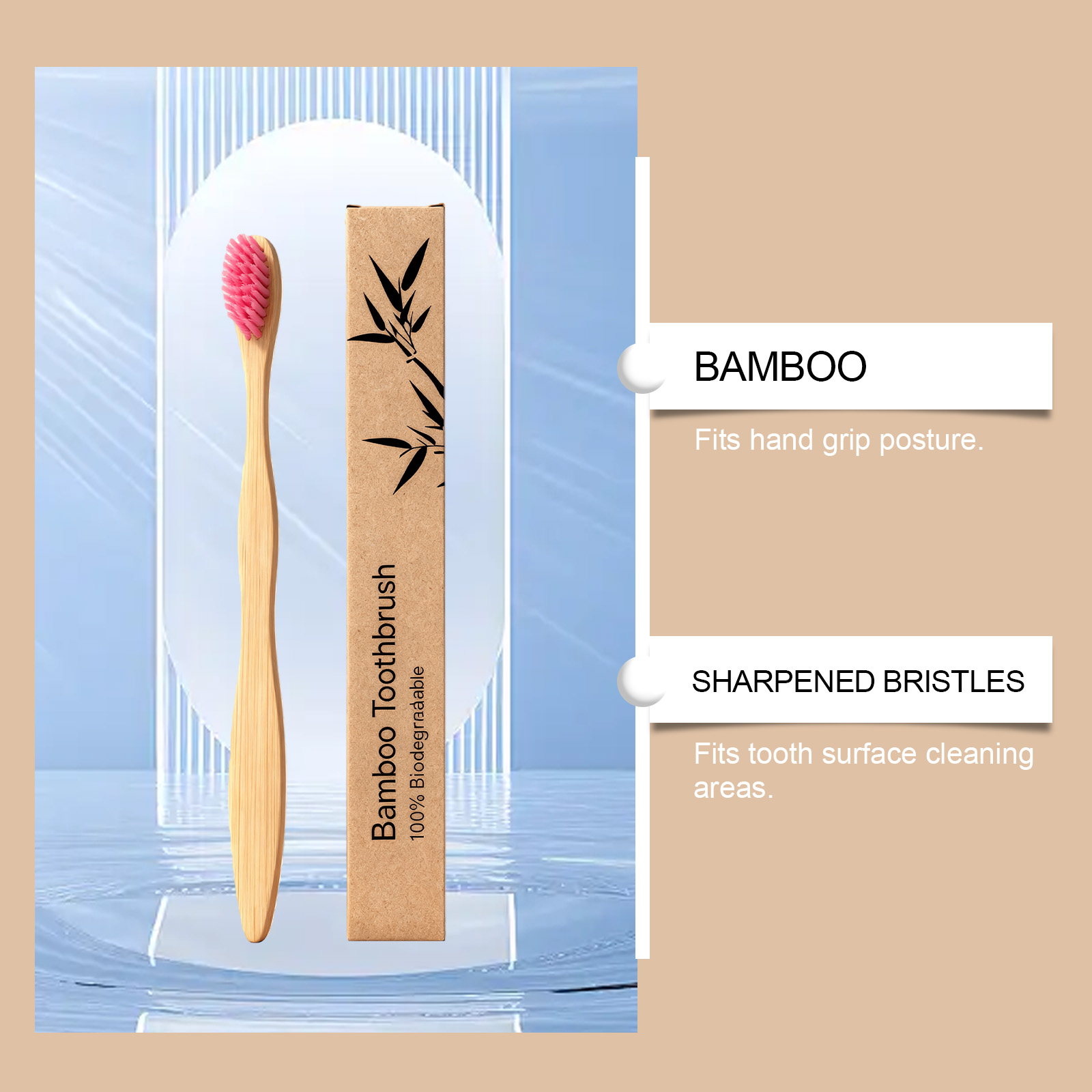 Bamboo Toothbrush Wavy Shape Soft Brush Head Daily Teeth Cleaning Household Oral Care Common Home Use Gentle Tooth Washing
