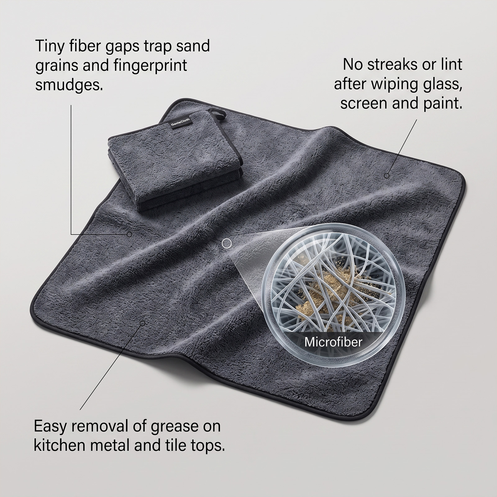 Cleaning Cloth Soft Durable Car Windshield Body Interior Leather Kitchen Stove Dining Glass Surface