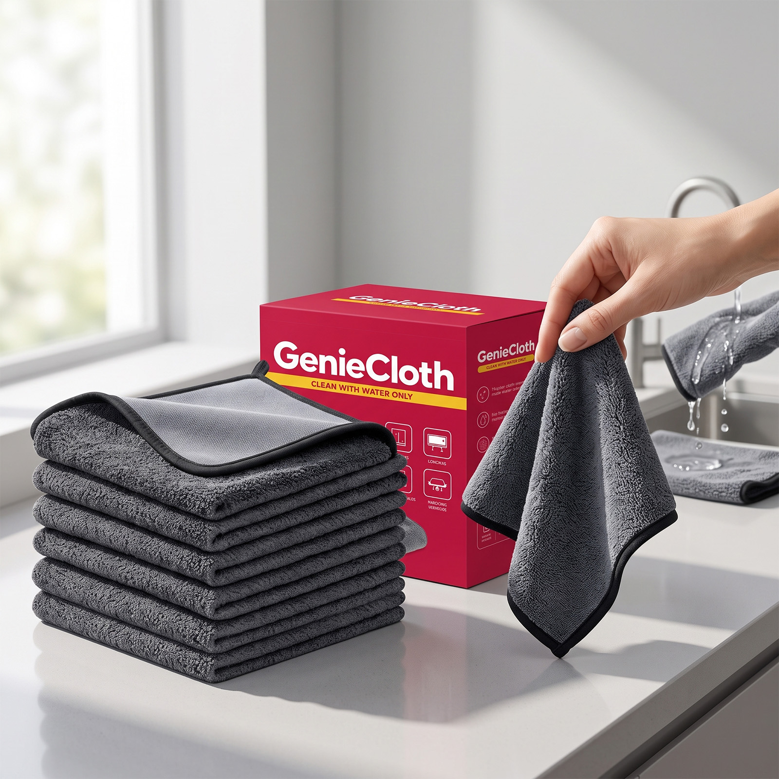 Cleaning Cloth Soft Durable Car Windshield Body Interior Leather Kitchen Stove Dining Glass Surface