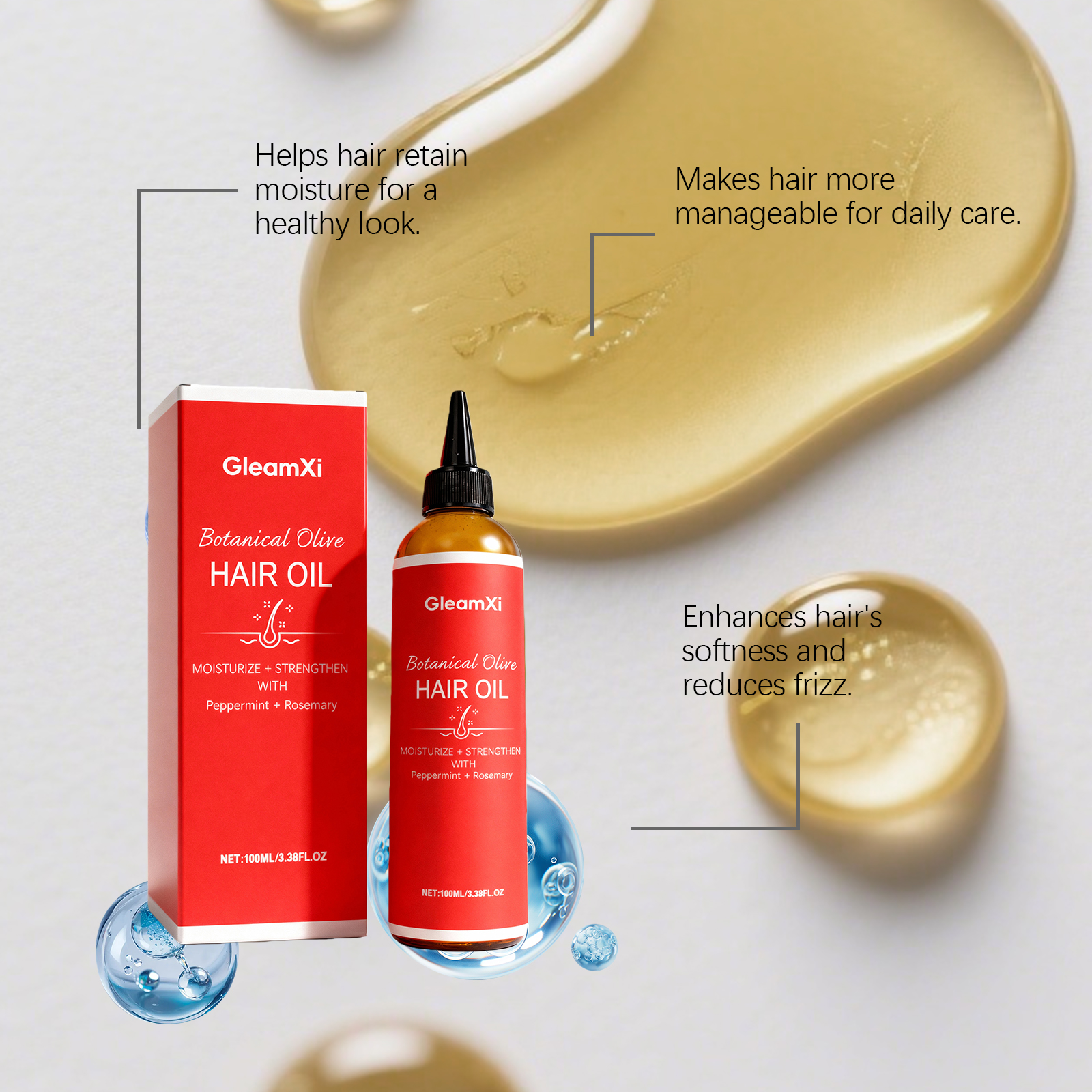 Olive Hair Care Oil Moisturizing Refreshing Nourishing Hair Natural Fluffy Smooth For Hair