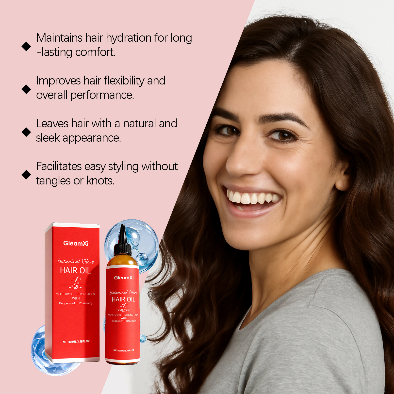 Olive Hair Care Oil Moisturizing Refreshing Nourishing Hair Natural Fluffy Smooth For Hair