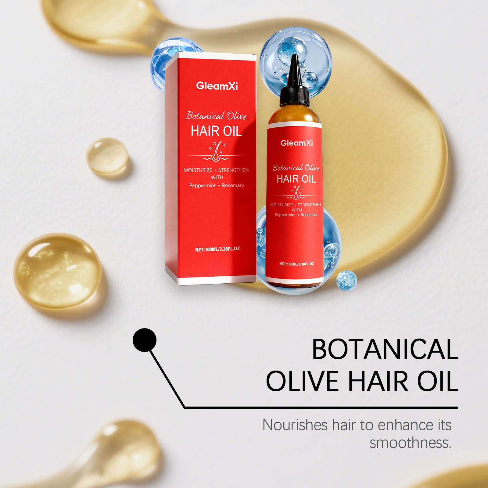 Olive Hair Care Oil Moisturizing Refreshing Nourishing Hair Natural Fluffy Smooth For Hair