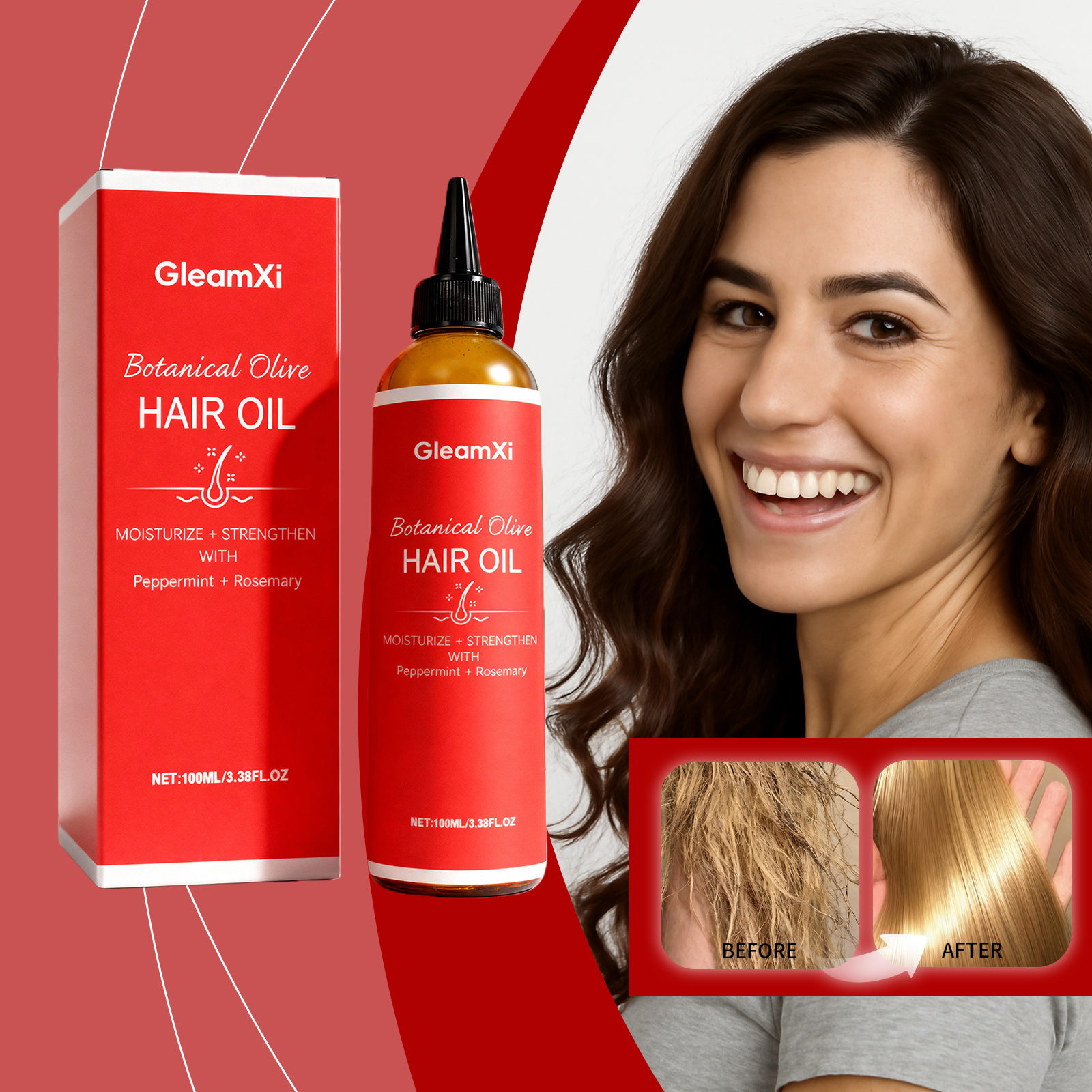 Olive Hair Care Oil Moisturizing Refreshing Nourishing Hair Natural Fluffy Smooth For Hair