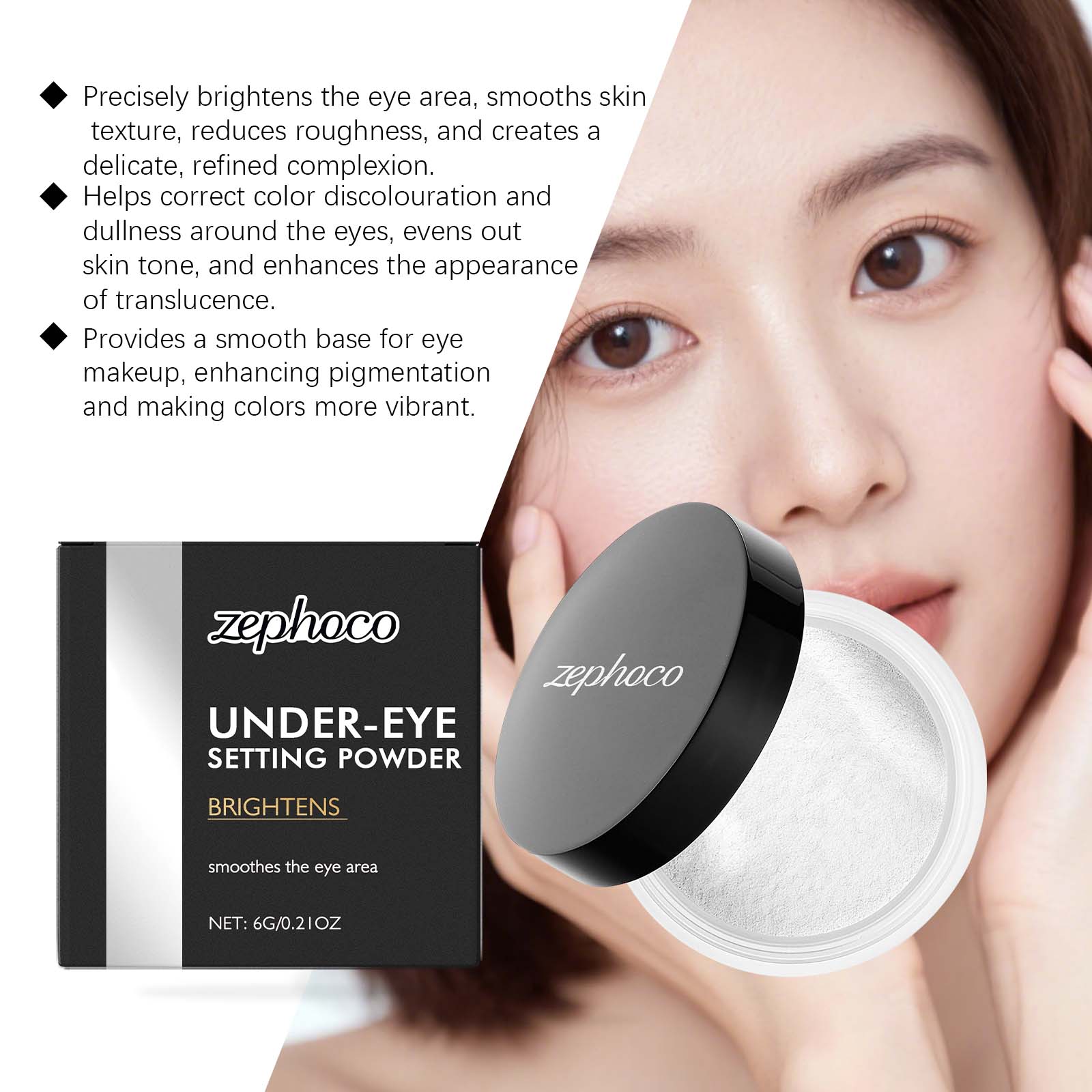 Eye Brightening Longwear Loose Powder Light Blur Pore Clear Fit Base Matte Pigment Powder