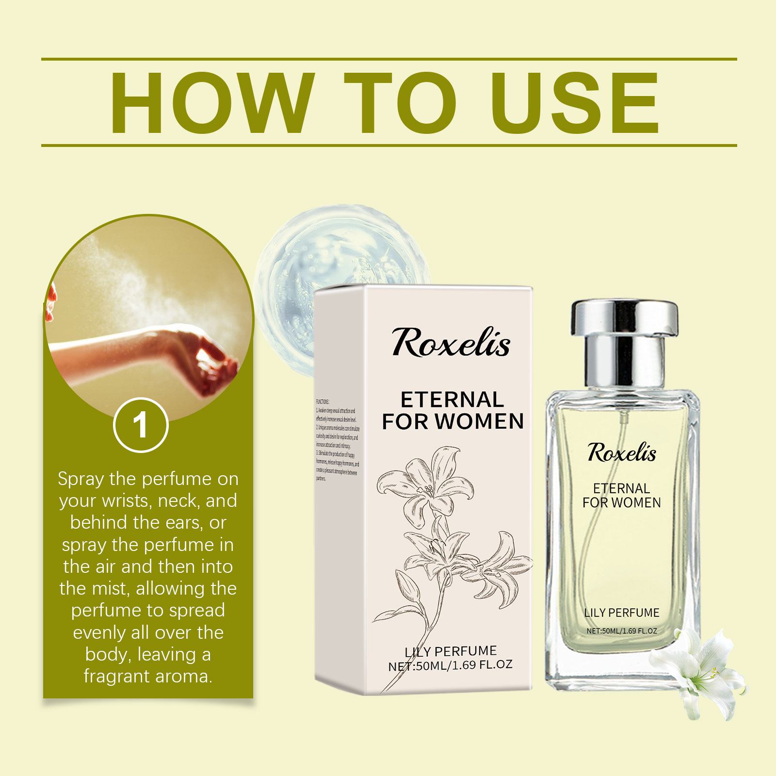 Lily Perfume For Women Dating Fresh Natural Long Lasting Light Scent Body Charm Spray