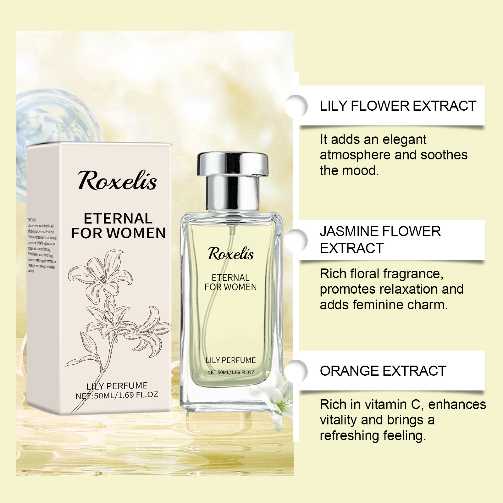 Lily Perfume For Women Dating Fresh Natural Long Lasting Light Scent Body Charm Spray