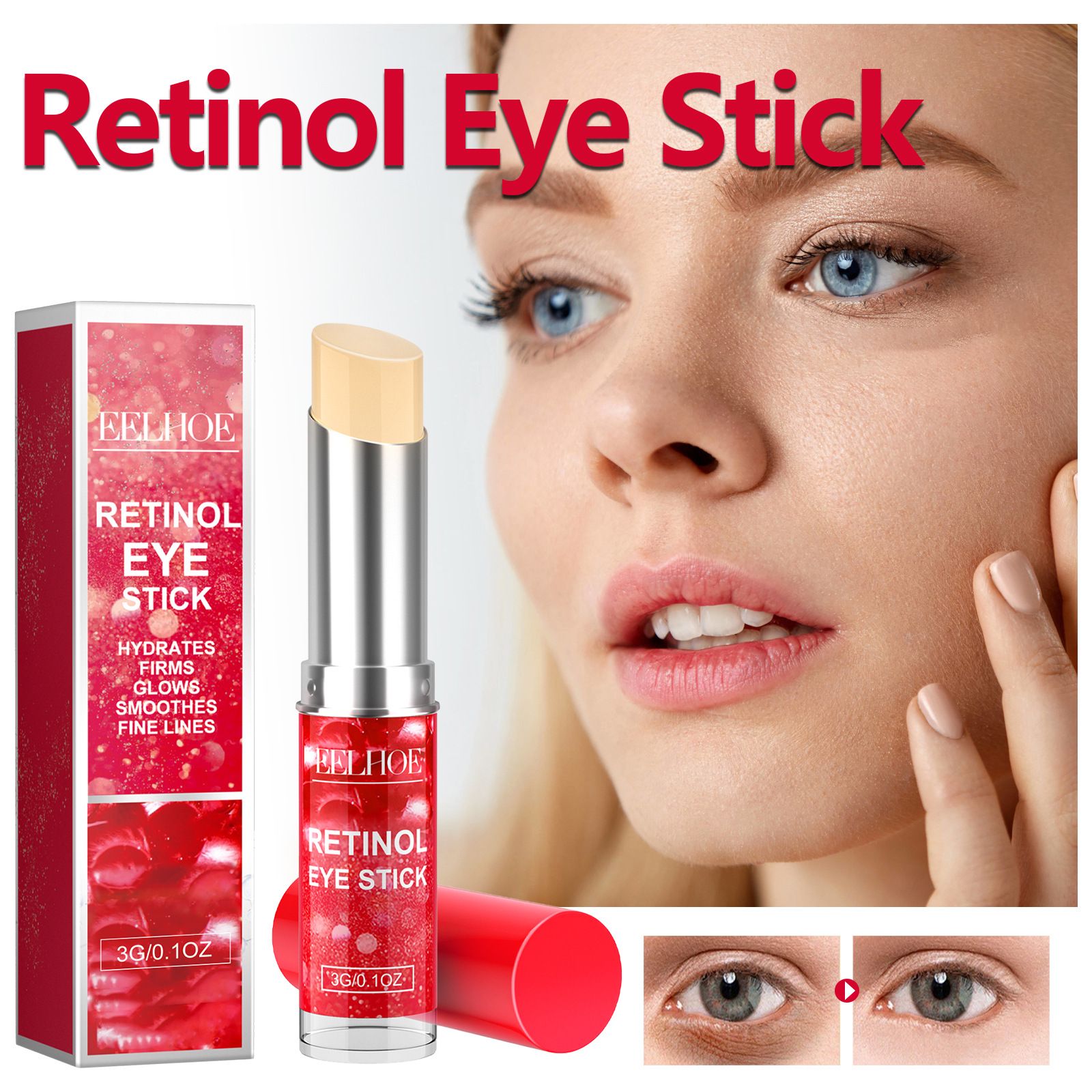 Retinol Eye Cream Stick Moisturizing For Fine Lines Crow Feet And Under Eye Daily Care