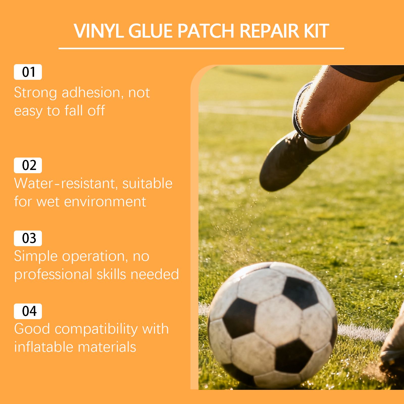 Inflatable Mattress Repair Kit With Vinyl Adhesive Patches For Home And Camping Use