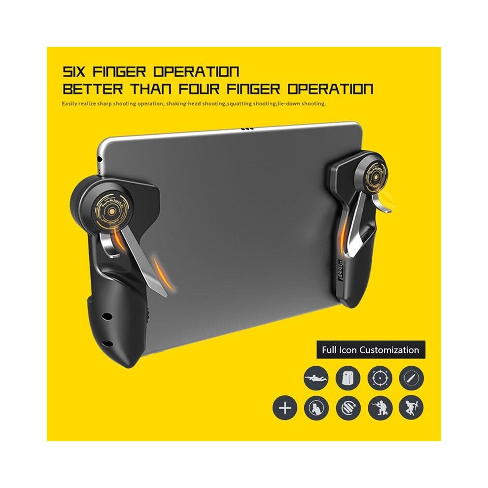 MobileGame Controller PUBG For Ipad Tablet Six Finger Game Joystick Handle Aim Button L1