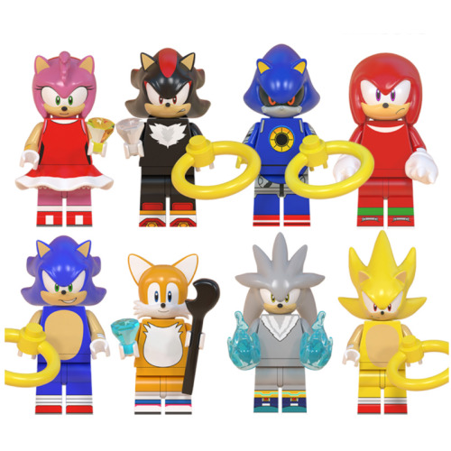 Sonic The Hedgehog Minifigures Fit Lego Building Blocks Toys Anime Action Figures Palyset Fans Collectible Christmas Stockings Birthday Decorations Gift for Kids Boys Girls