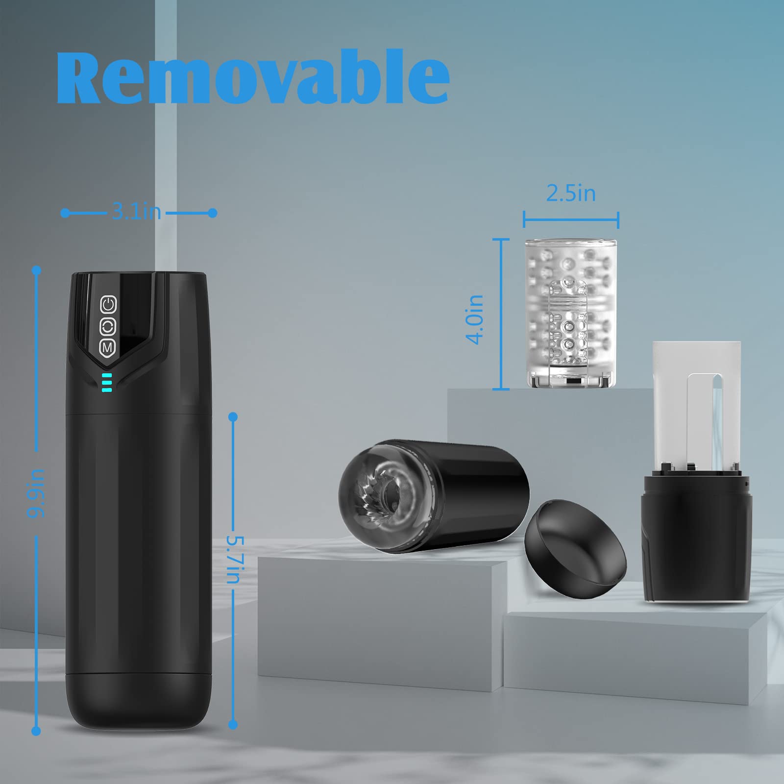 Automatic Male Masturbator Penis Pump Pocket Pussy Strokers 2 in 1 Sex Toys for Men Electric Orgasm Vibrator Adult Machine with 7 Rotation and 7 Suction Modes Waterproof Black
