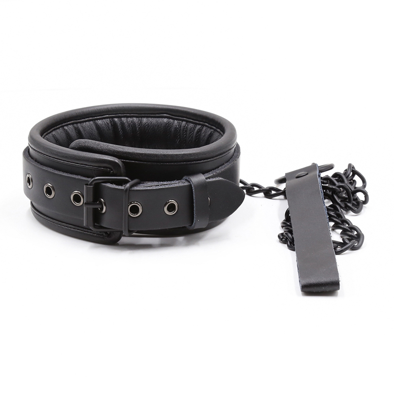 Bdsm Bondage Sex Toys Restraints Collars Ankle Cuff Handcuffs SM Adults Toys for Woman Couples Black Adjustable Genuine Leather 3pcs Set Black