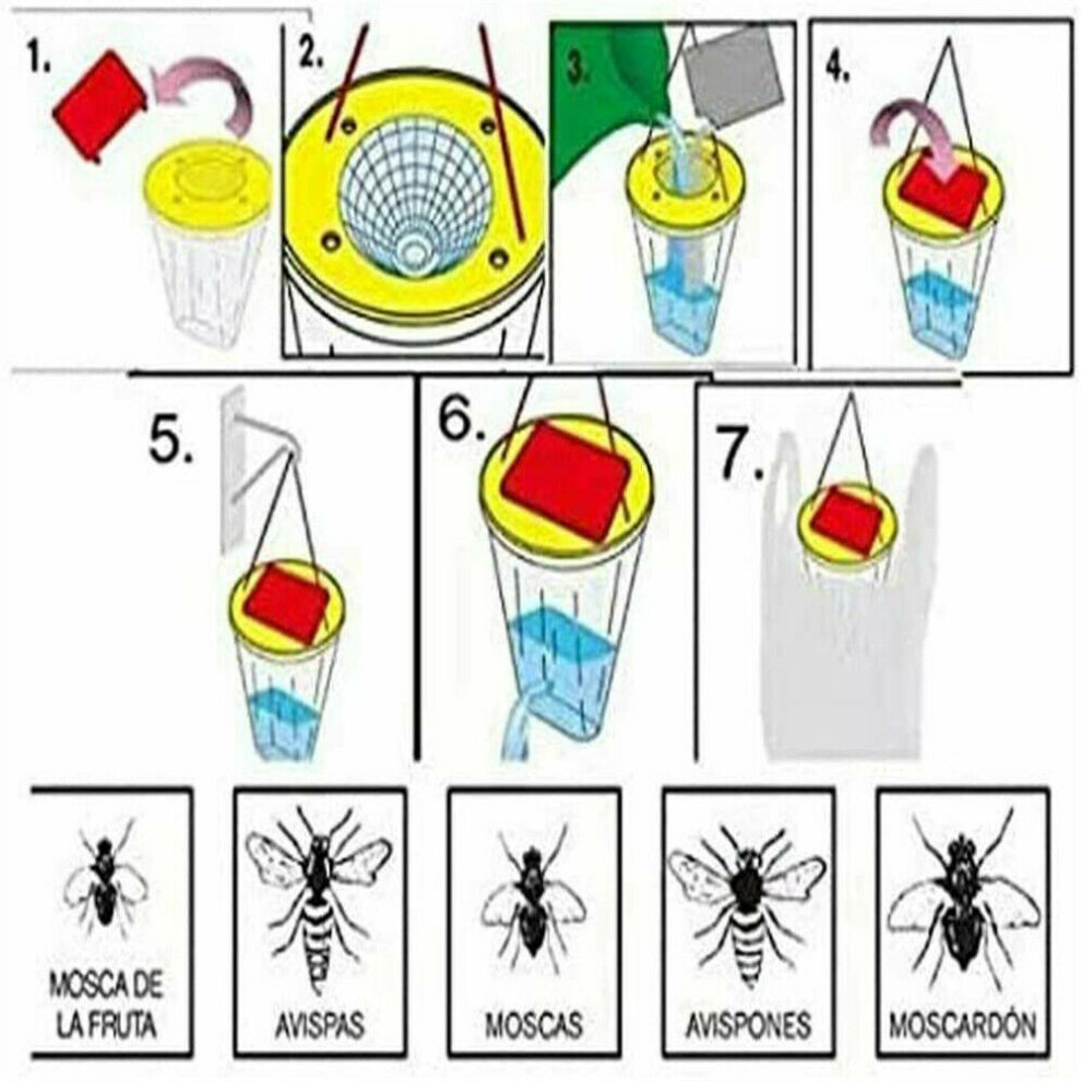 2X Fly Bag Trap Red Top Catcher Kills 20,000 Flies, Insect Pests